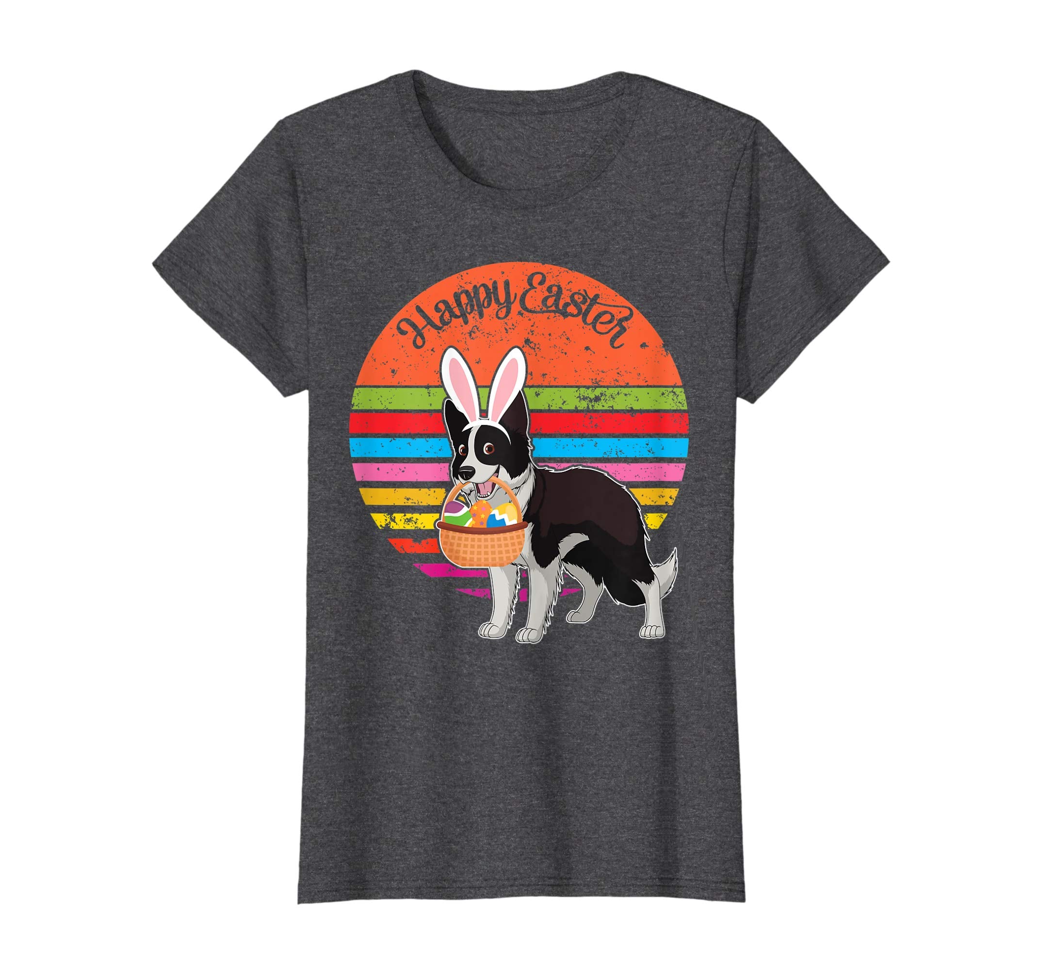 Boder Collie Bunny Dog Easter Egg Happy Easter Vintage Shirt