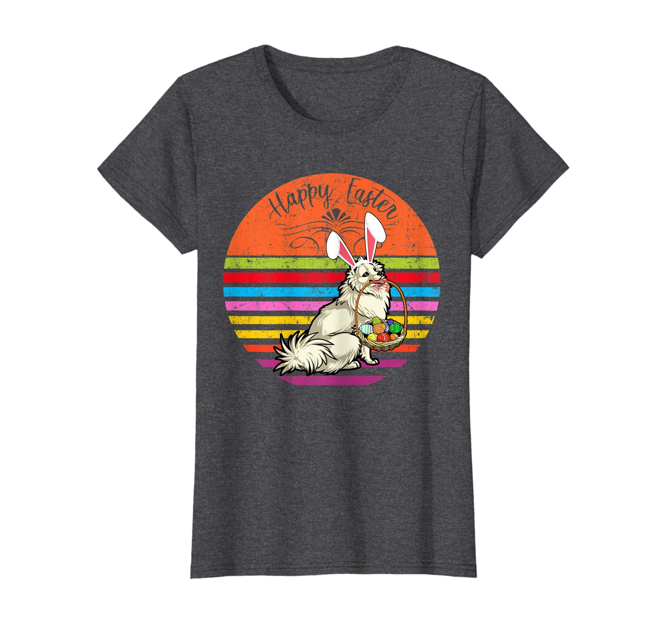 Cute Eskimo Dog With Bunny Hat Happy Easter Eggs T Shirt