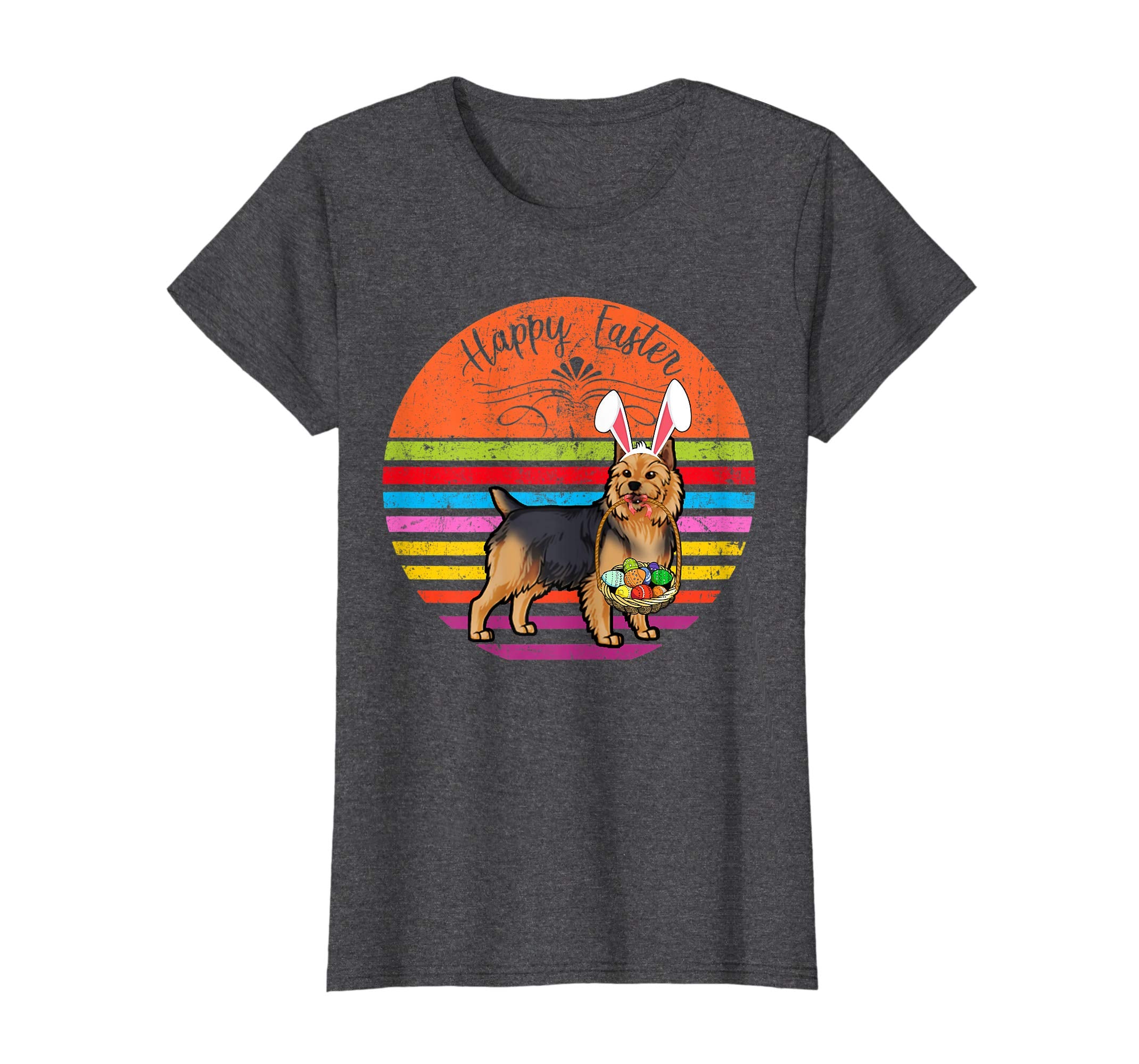 Cute Australian Terrier Dog With Bunny Hat Easter Eggs Shirt