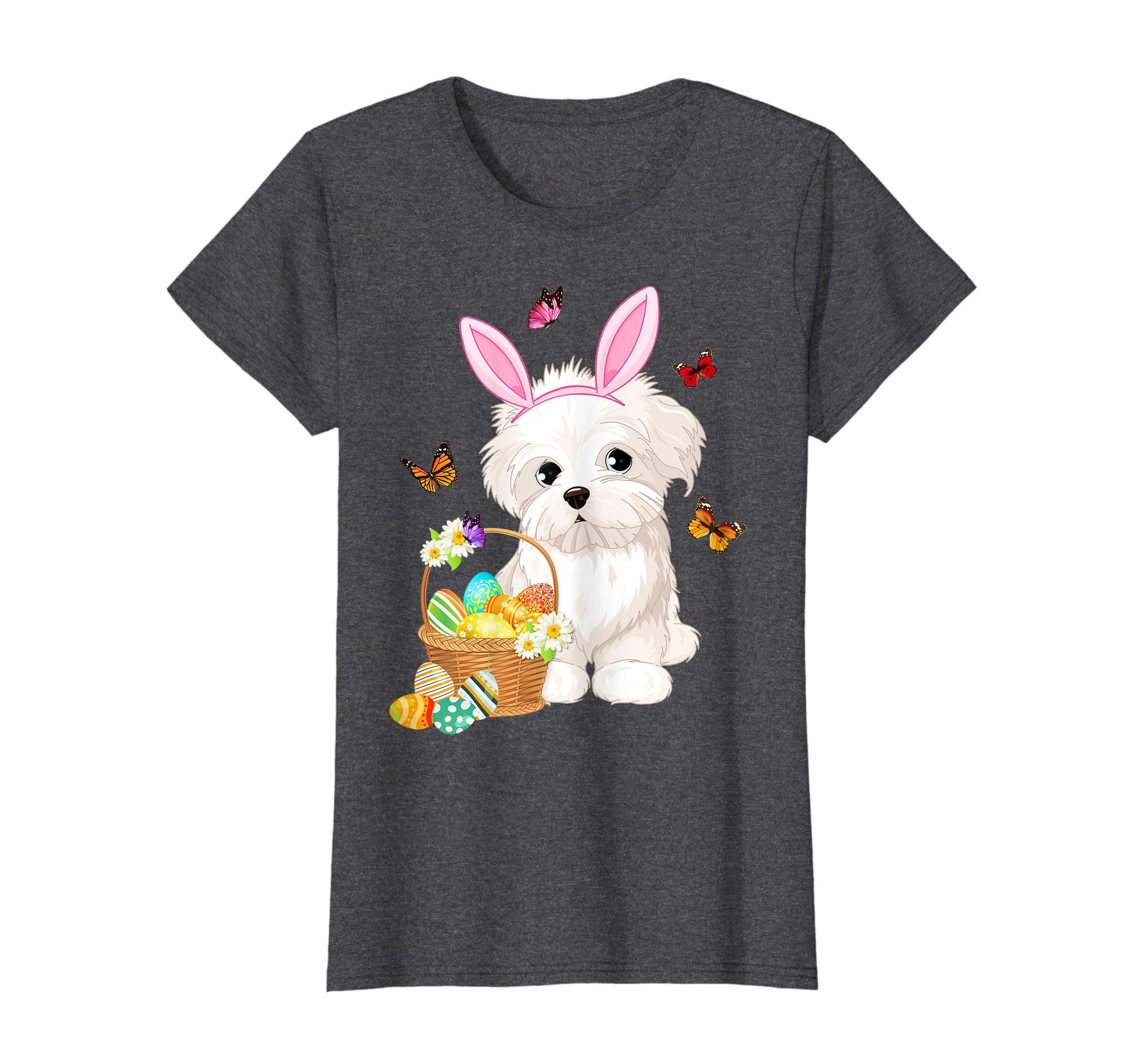 Maltese Bunny Hat Rabbit Easter Eggs Shirt Happy Ea