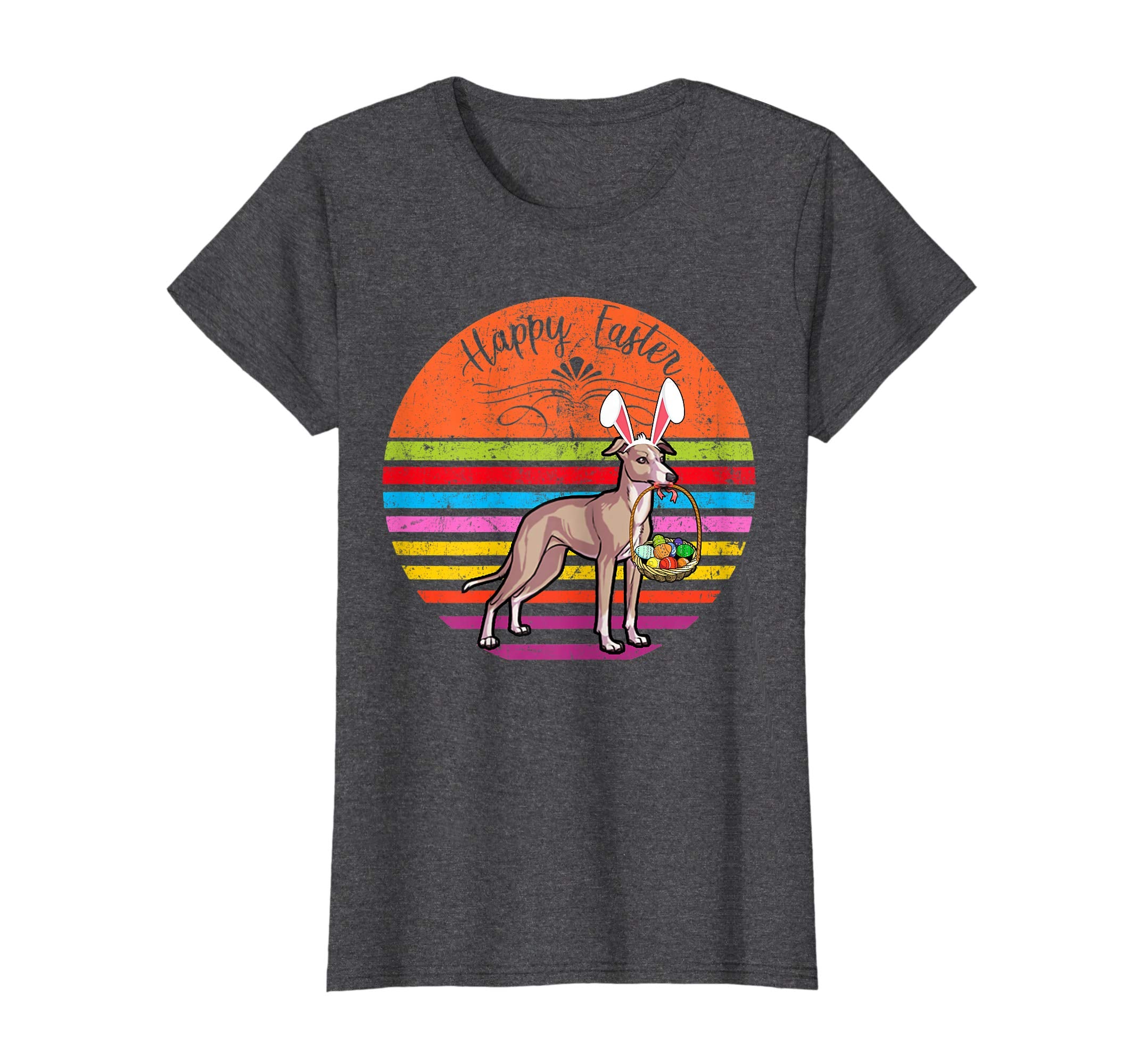 Cute Italian Greyhound Dog With Bunny Hat Easter Eggs Shirt