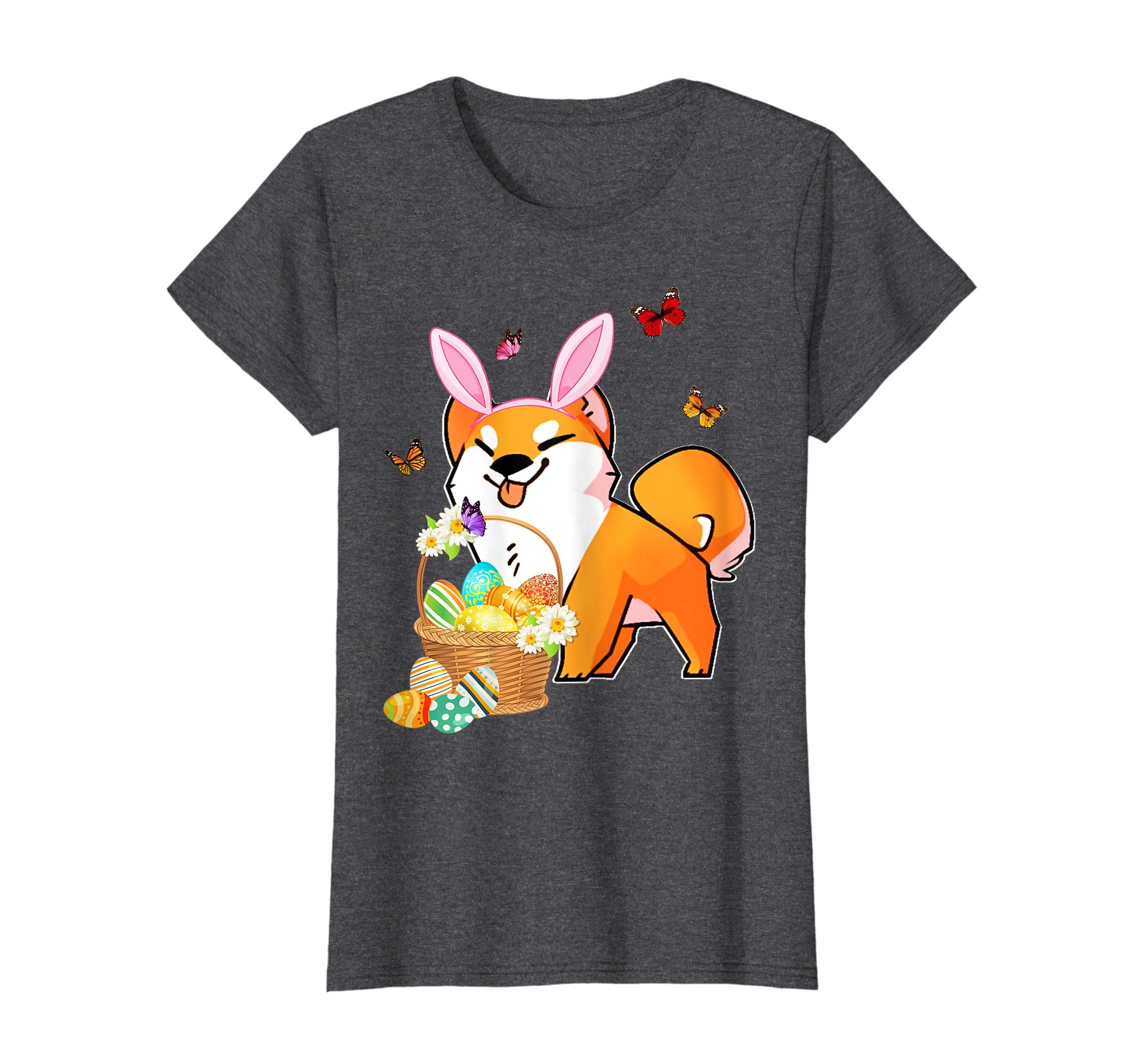 Akita Bunny Hat Rabbit Easter Eggs Shirt Happy Ea