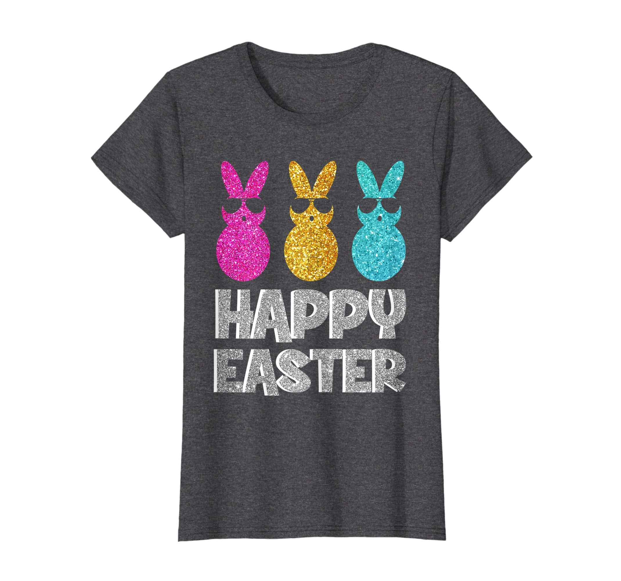 Colorful Three Bunnies with Sunglasses Happy Easter T-shirt