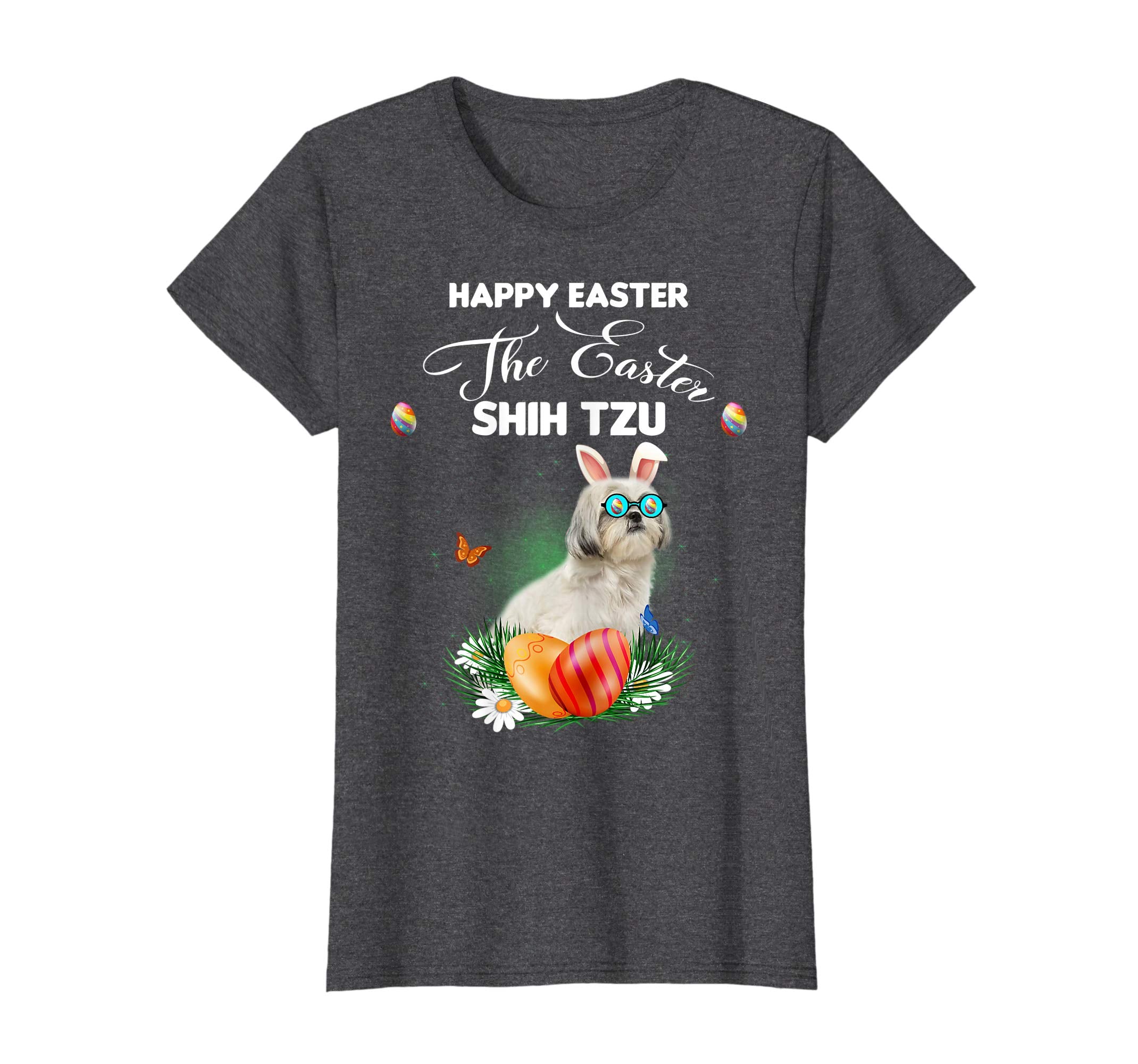 Shih Tzu Dog Sunglass Bunny Happy Easter Day Tshirt