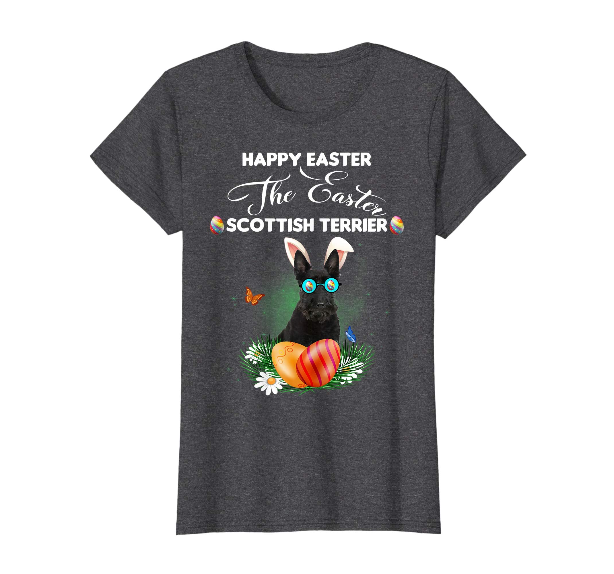 Scottish Terrier Dog Sunglass Bunny Happy Easter Day Tshirt