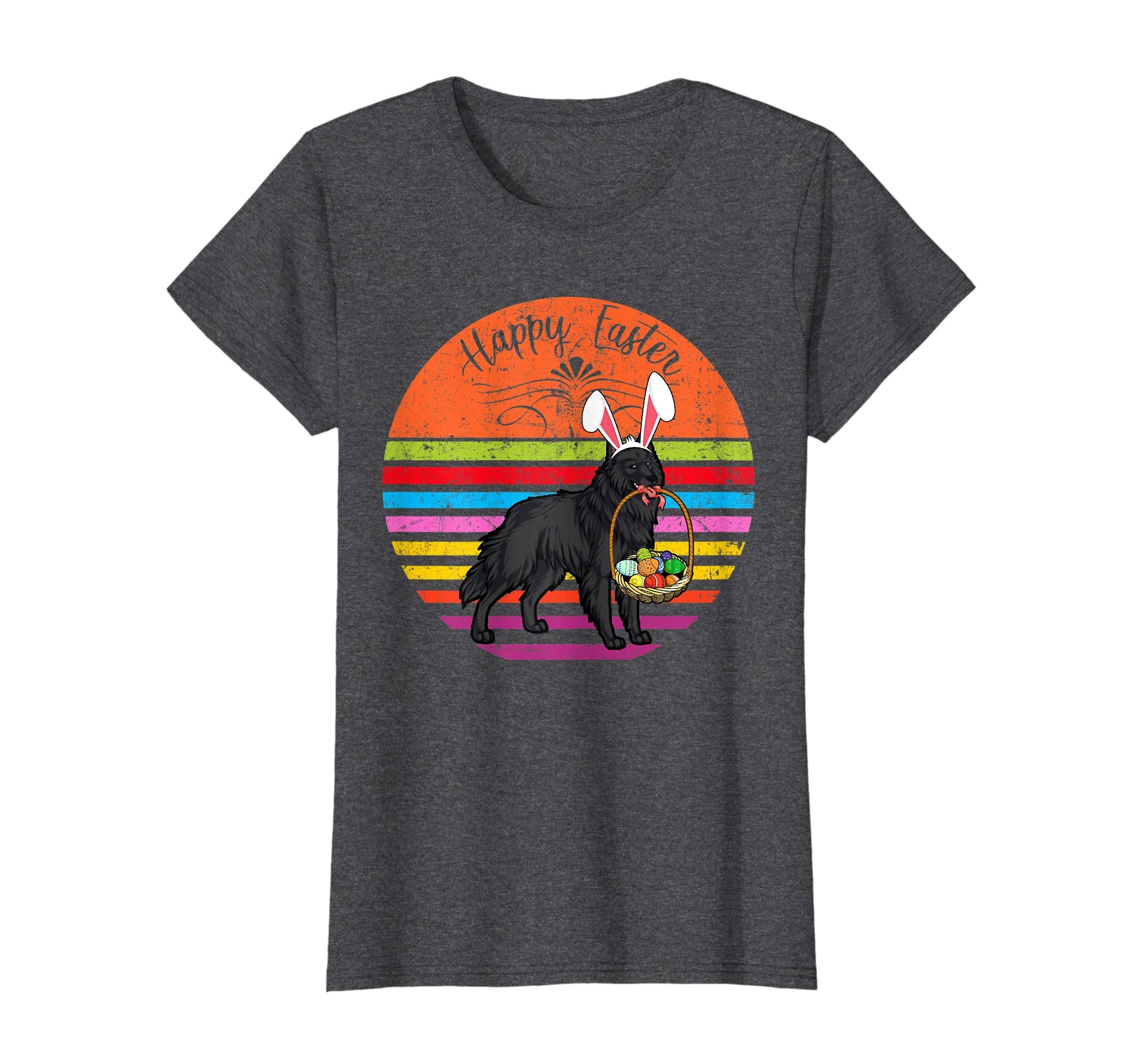 Cute Belgian Sheepdog Dog With Bunny Hat Easter Eggs T Shirt