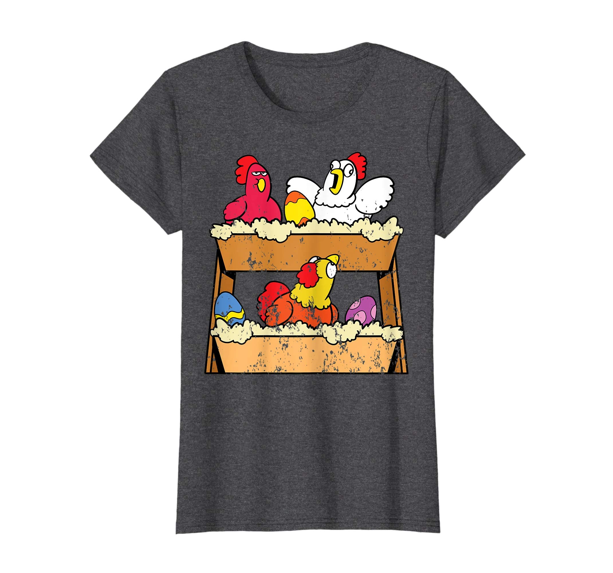 Retro Vintage Grunge Funny Easter Egg Chicken Nest T-Shirt