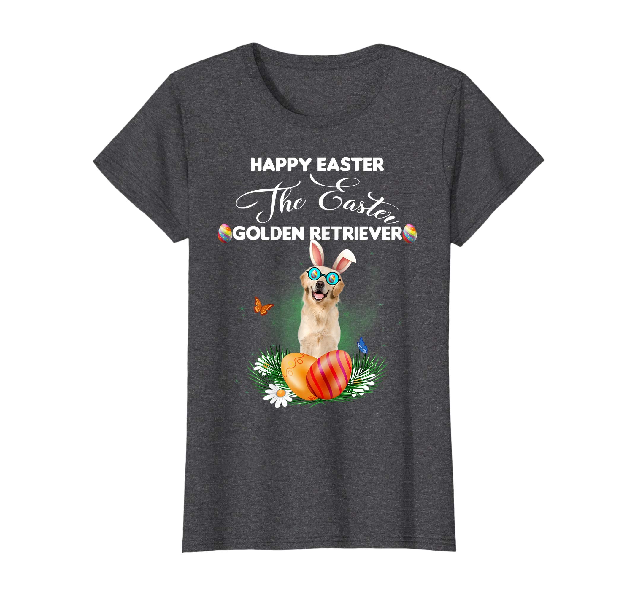 Golden Retriever Dog Sunglass Bunny Happy Easter Day Tshirt