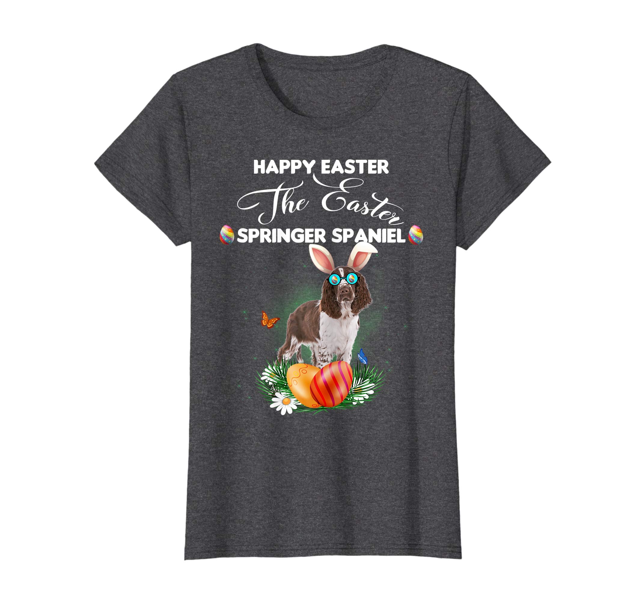 Springer Spaniel Dog Sunglass Bunny Happy Easter Day Tshirt