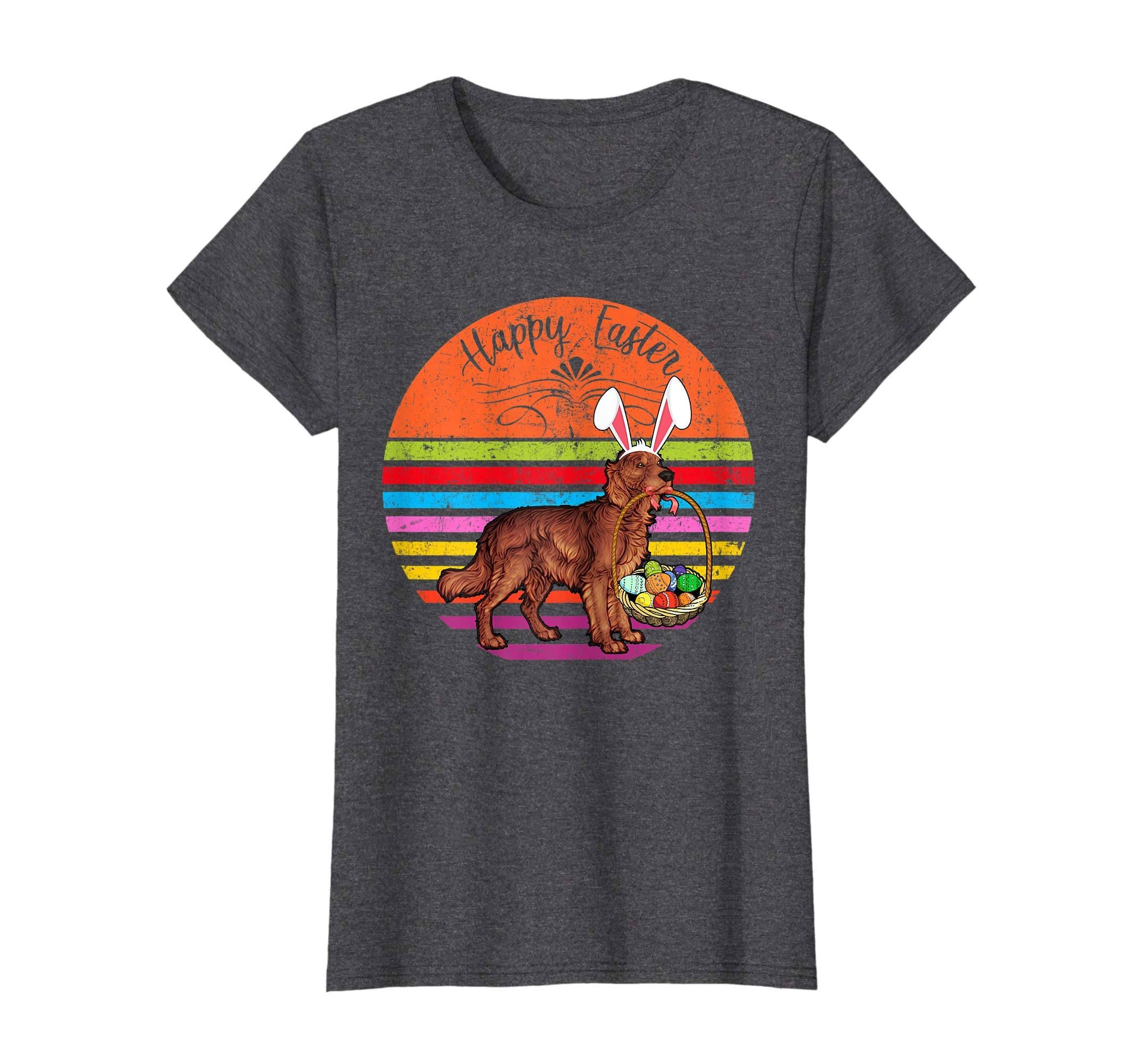 Vintage Irish Setter Dog Easter Eggs Basket T Shirt