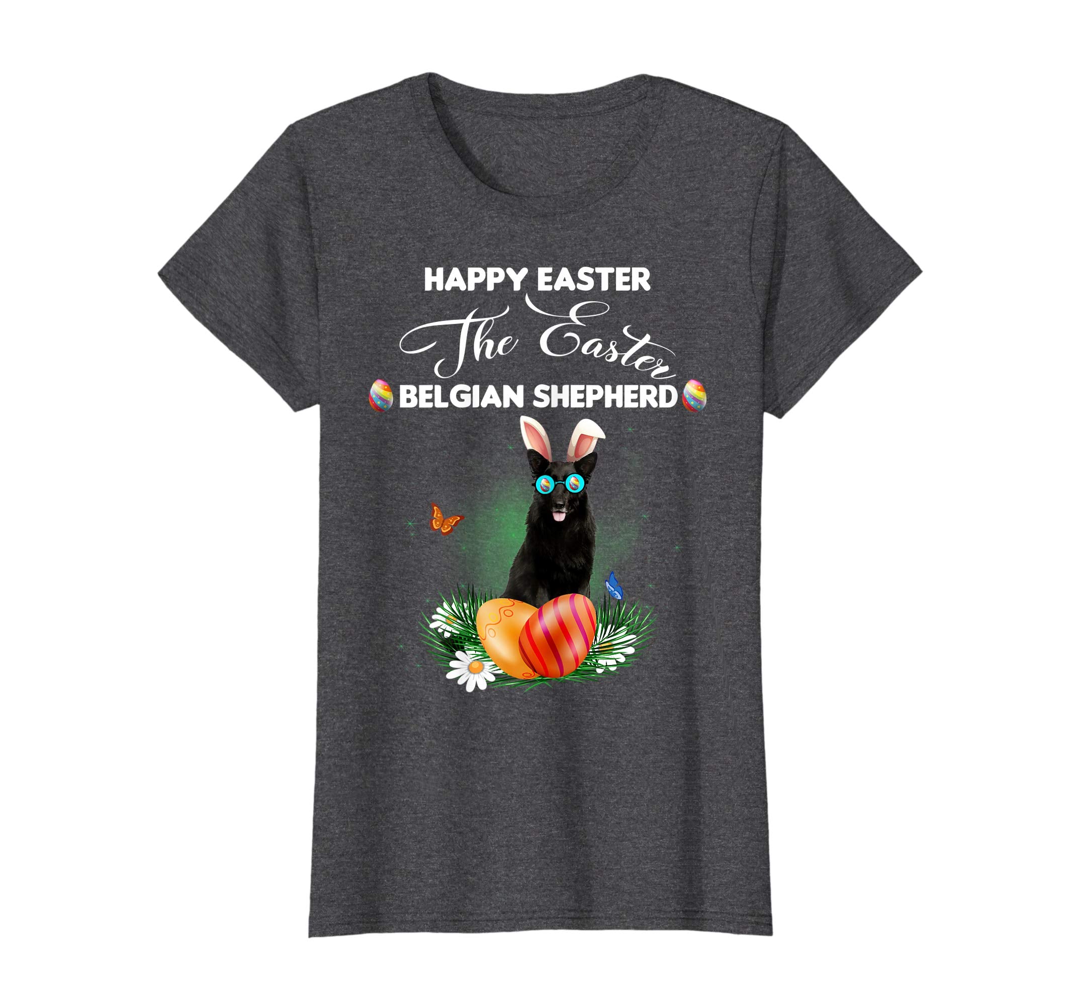 Belgian Shepherd Dog Sunglass Bunny Happy Easter Day Tshirt
