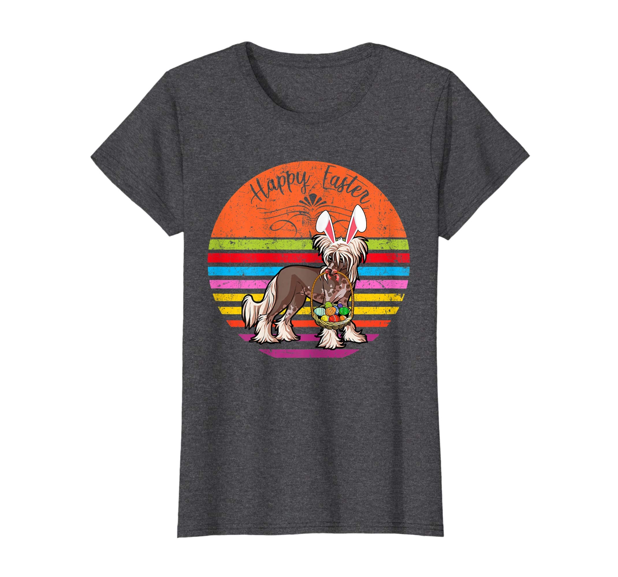 Cute Chinese Crested Dog With Bunny Hat Easter Eggs T Shirt