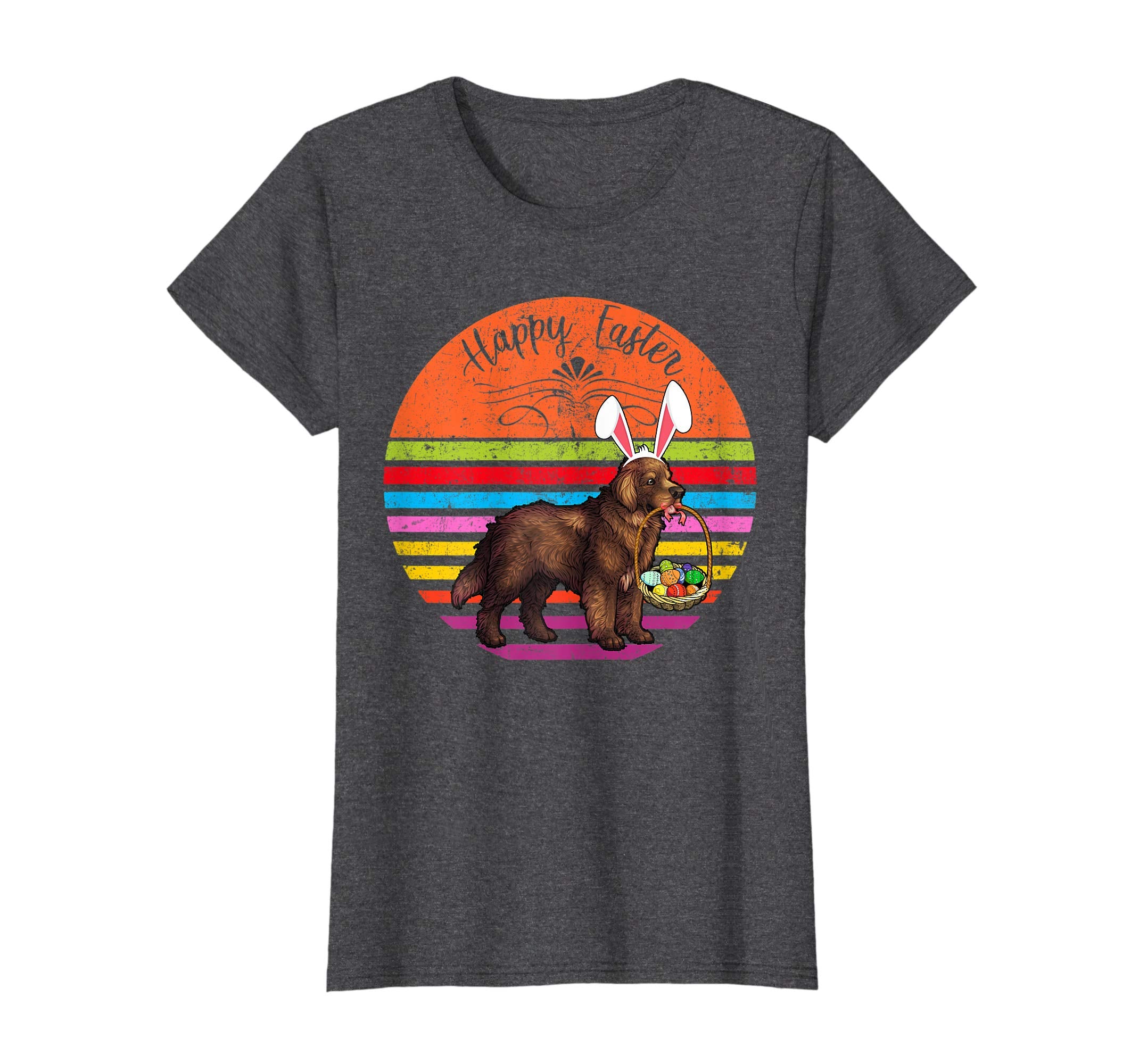 Vintage Newfoundland Dog Easter Eggs Basket T Shirt