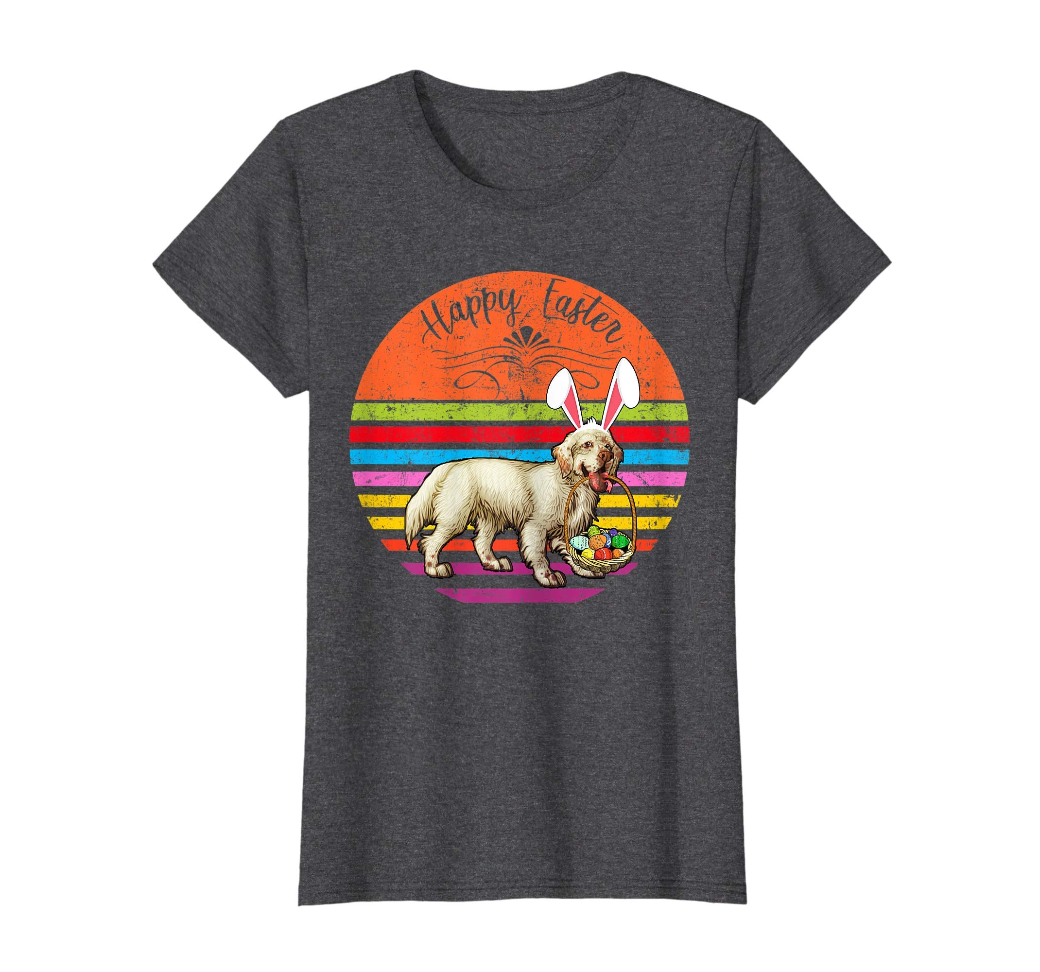 Vintage Clumber Spaniel Dog Easter Eggs Basket T Shirt