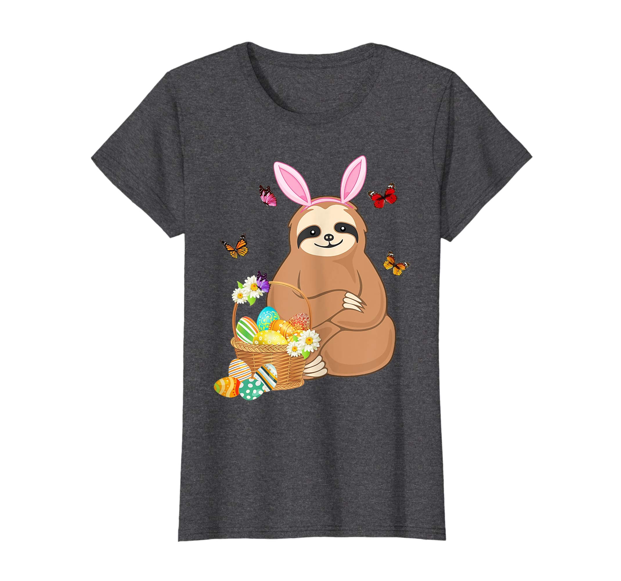 Sloth Bunny Hat Rabbit Easter Eggs Shirt Happy Ea