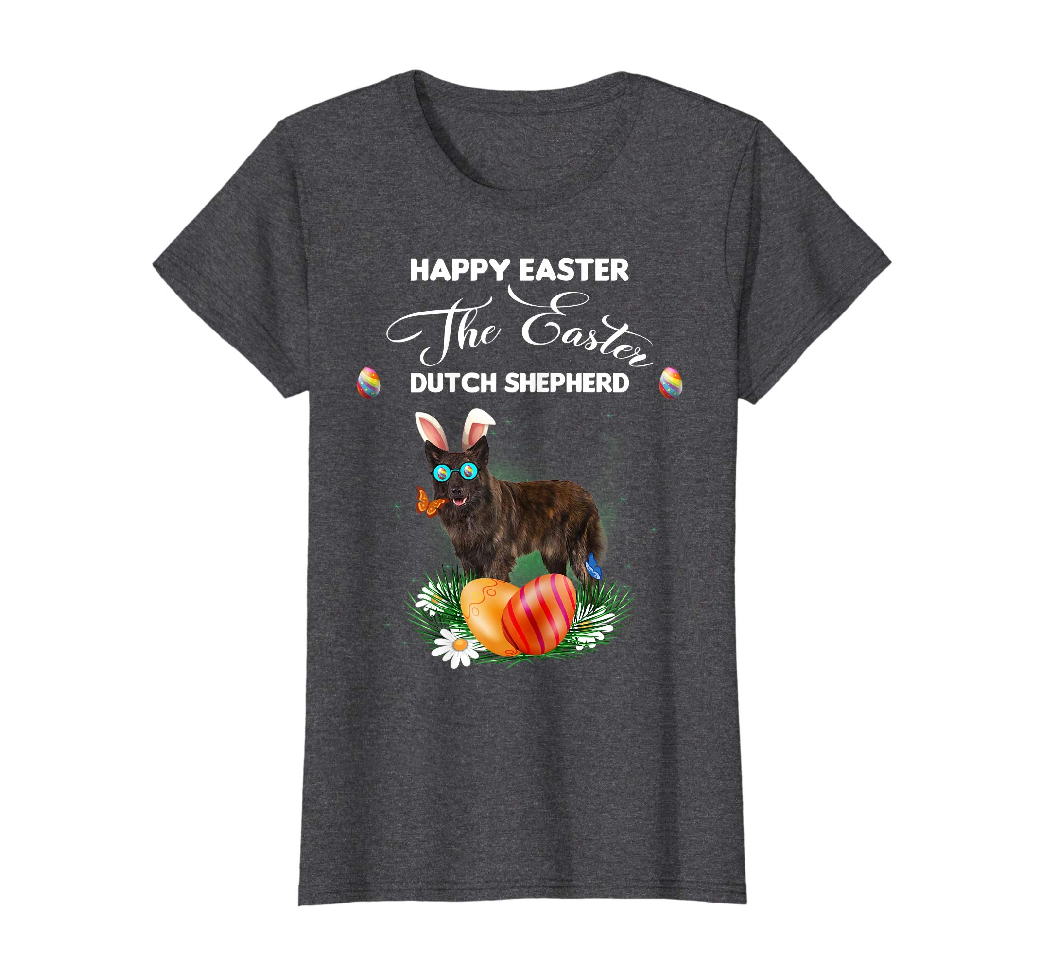 Dutch Shepherd Dog Sunglass Bunny Happy Easter Day Tshirt