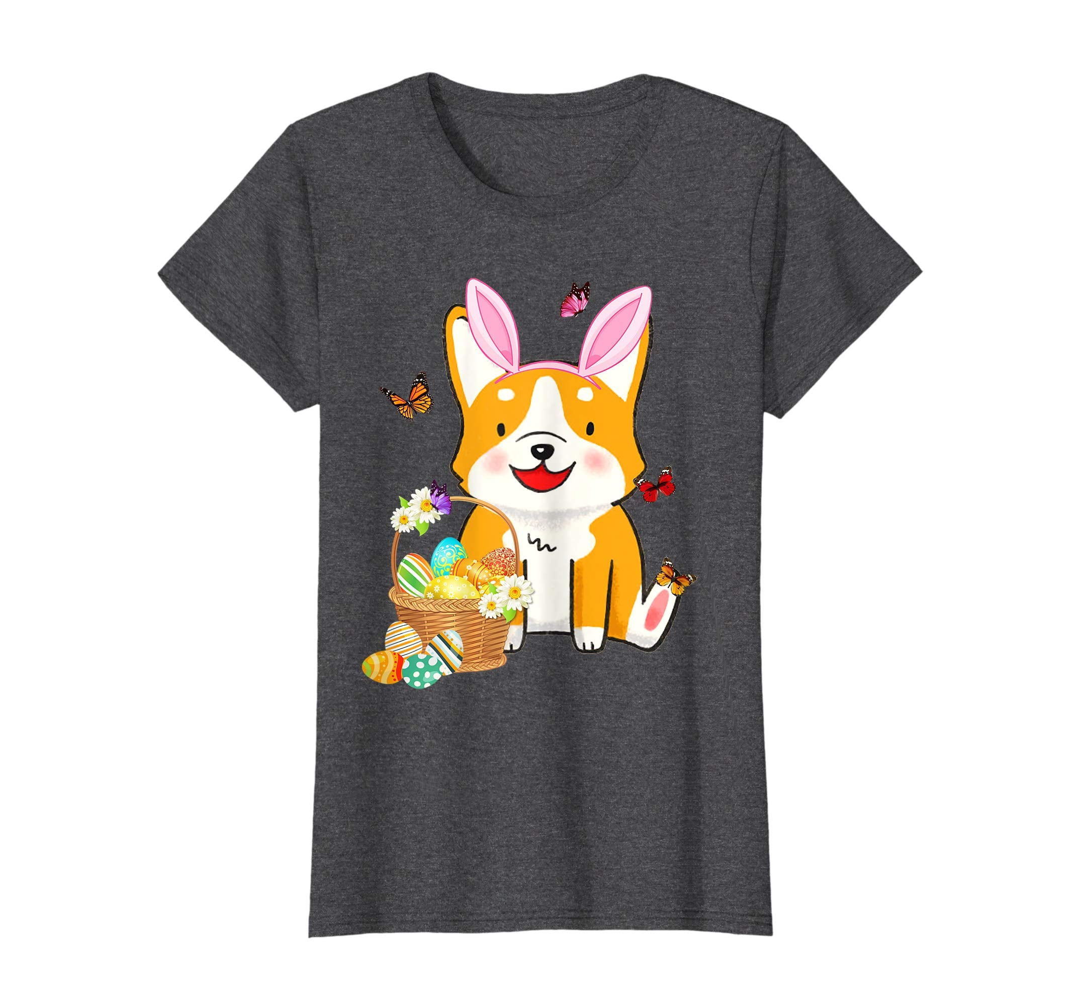 Corgi Bunny Hat Rabbit Easter Eggs Shirt Happy Ea