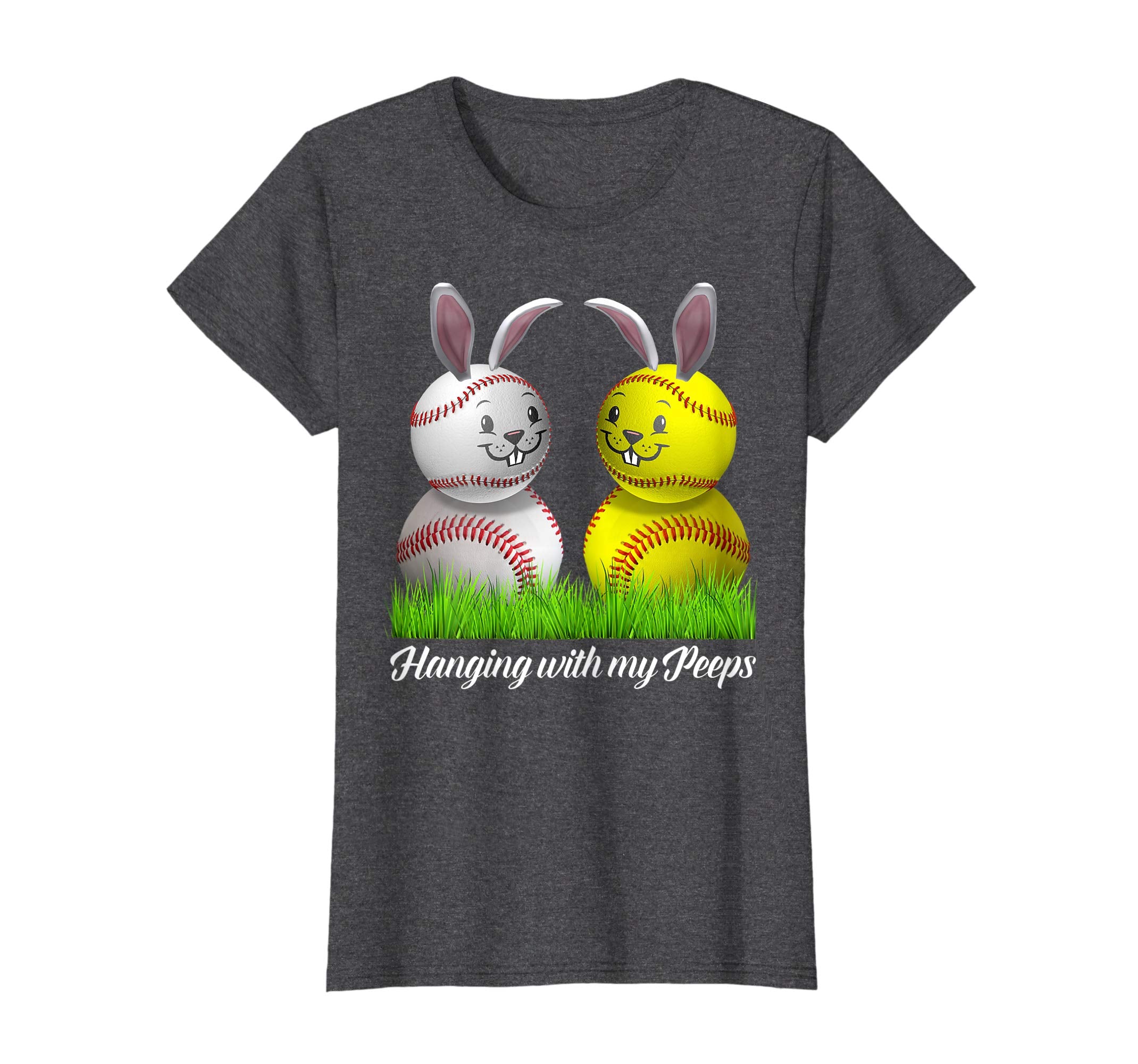 Hanging With My Peeps Funny Bunny Easter Softball Shirt