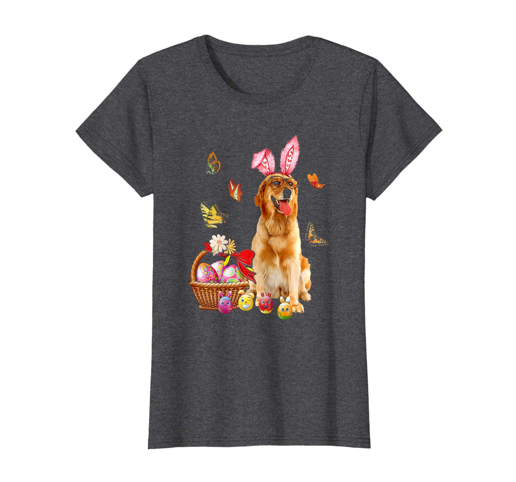 Golden Retriever Bunny Hat Rabbit Easter Eggs Shirt