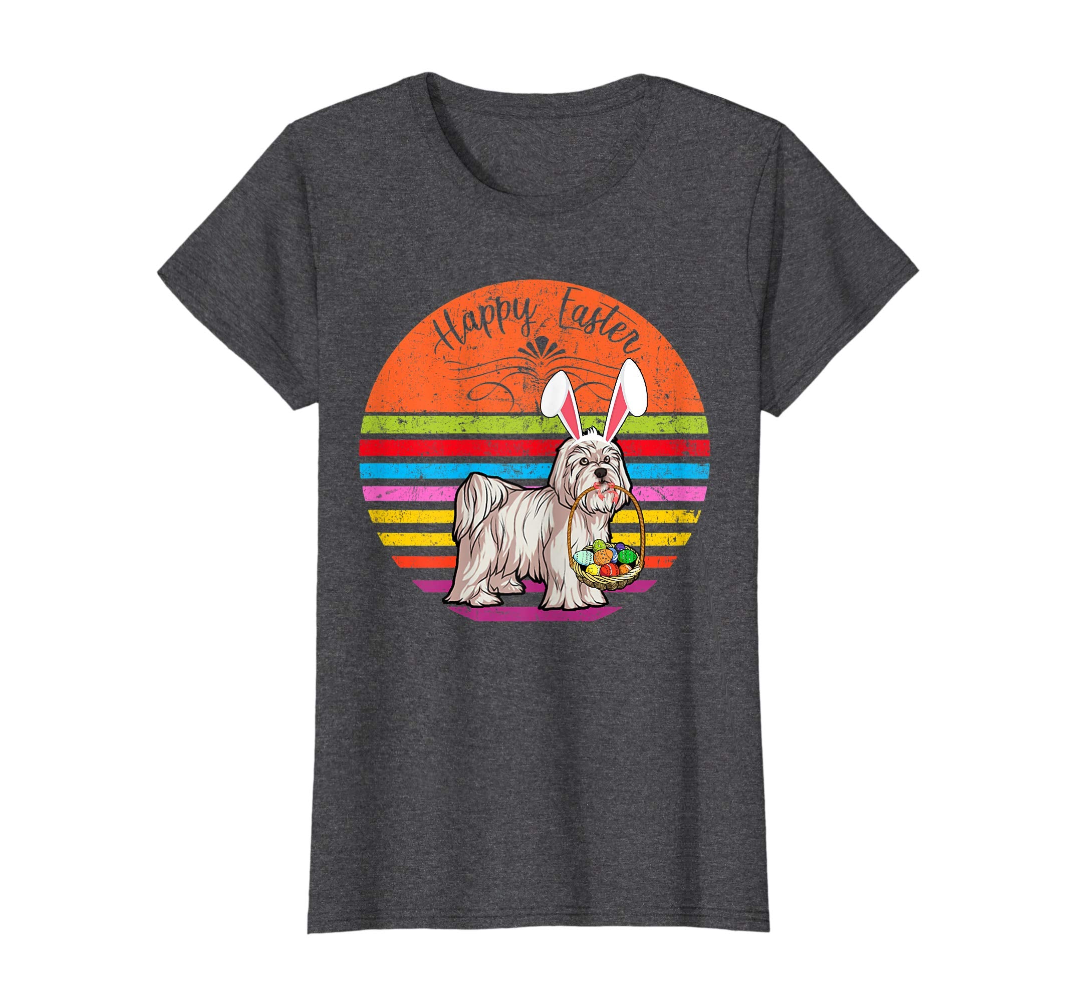 Cute Maltese Dog With Bunny Hat Happy Easter Eggs T Shirt
