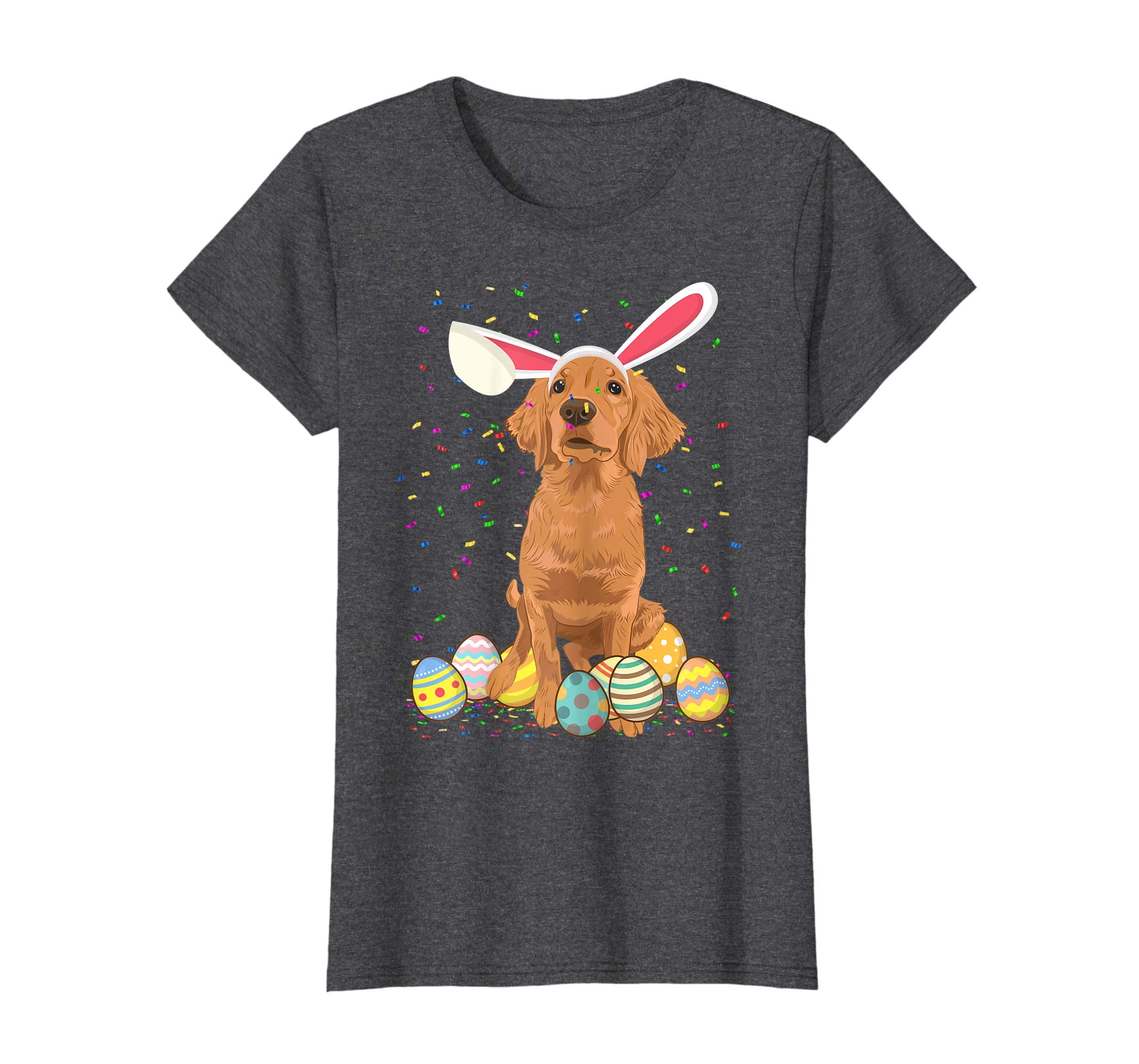 Golden Retriever Dog Ear Easter Eggs Shirt Happy Easter Day
