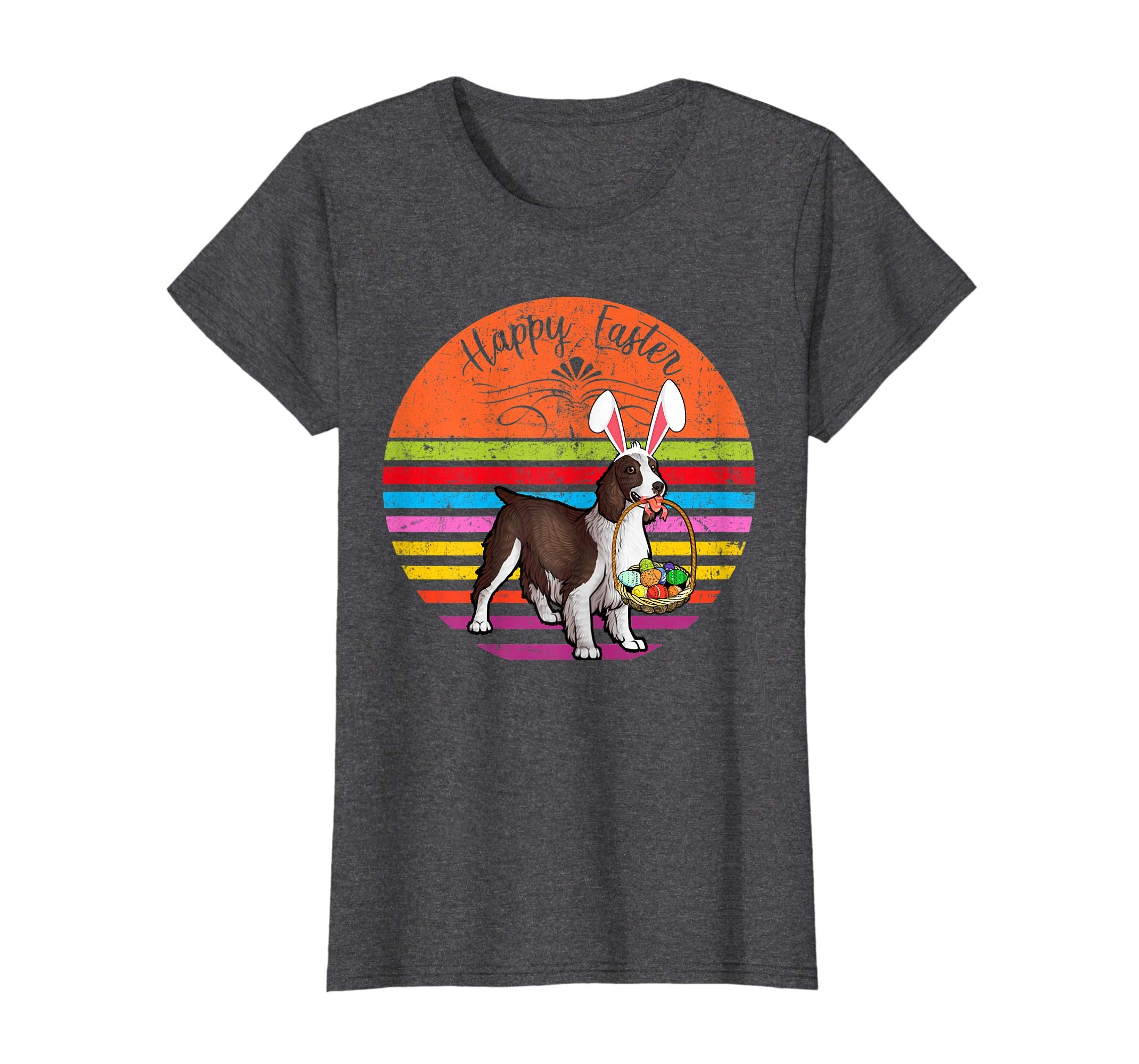 Vintage Springer Spaniel Dog Easter Eggs Basket T Shirt