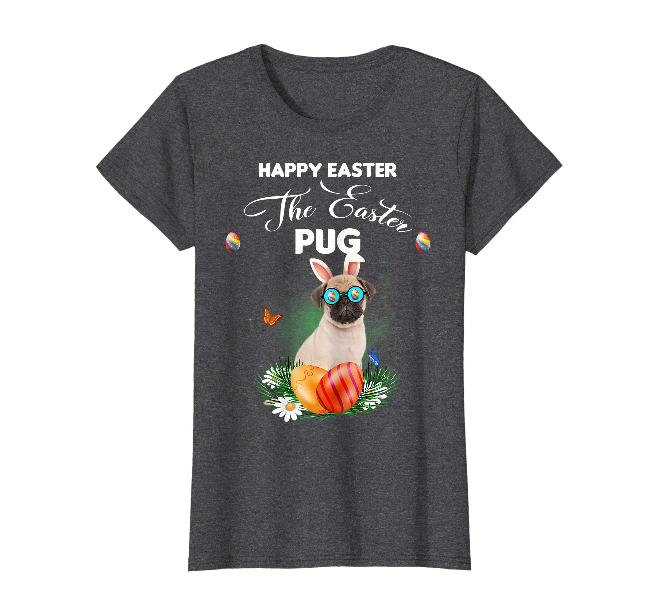 Pug Dog Sunglass Bunny Happy Easter Day Tshirt