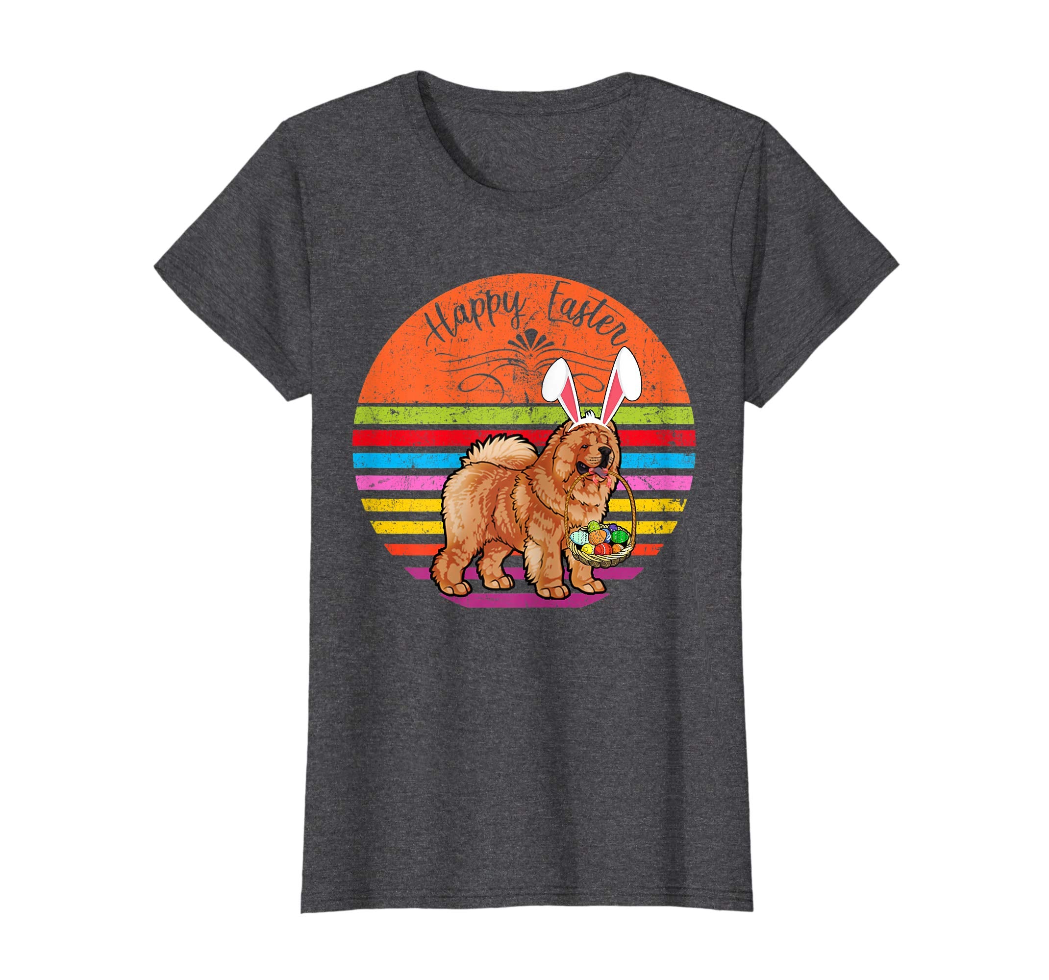 Cute Chow Chow Dog With Bunny Hat Happy Easter Eggs T Shirt
