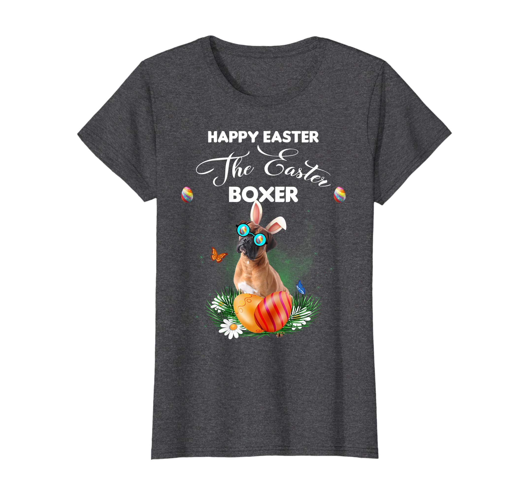 Boxer Dog Sunglass Bunny Happy Easter Day Tshirt