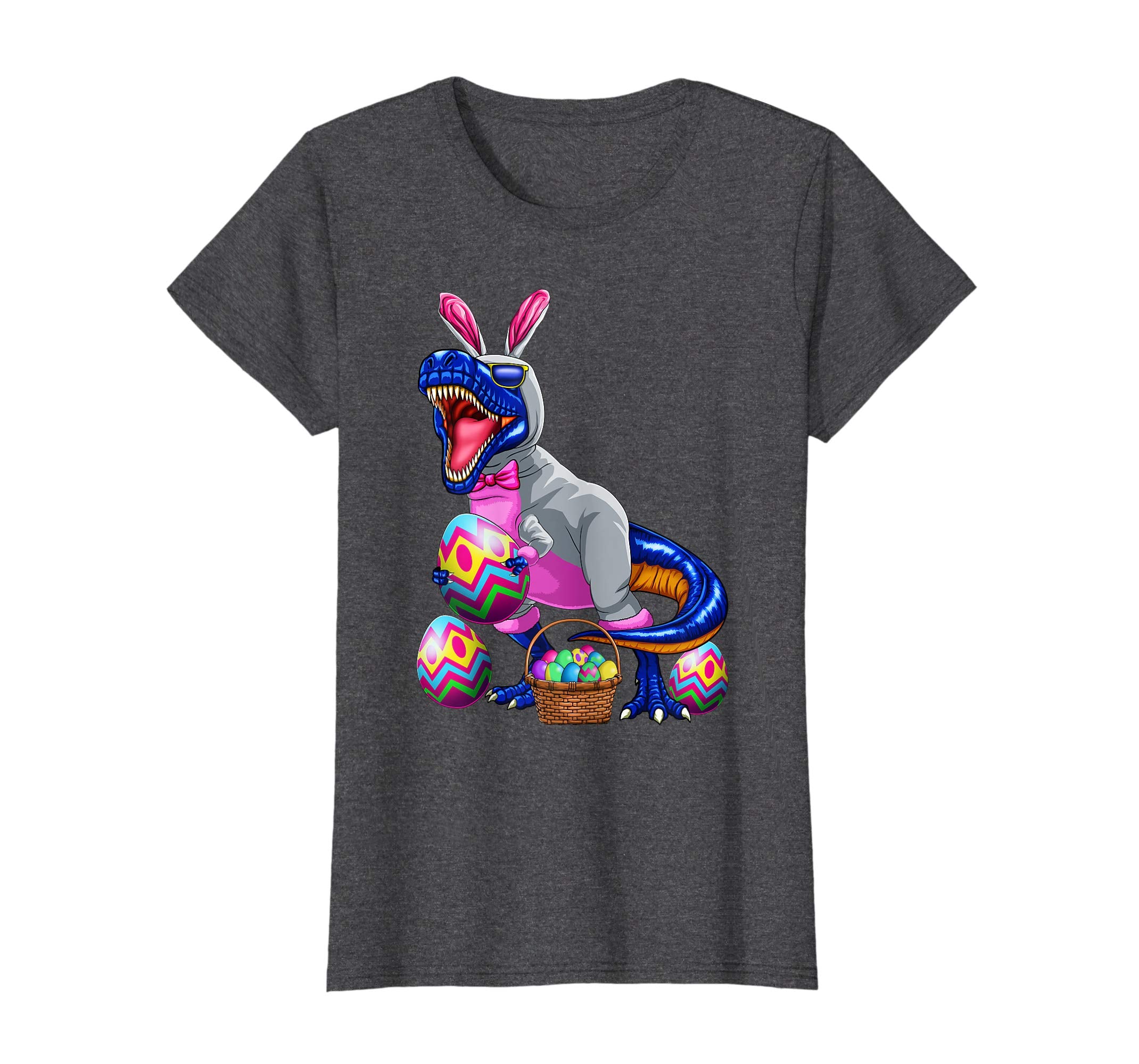 Easter T Rex Dinosaur Shirt Kids Boys Bunny Basket Eggs
