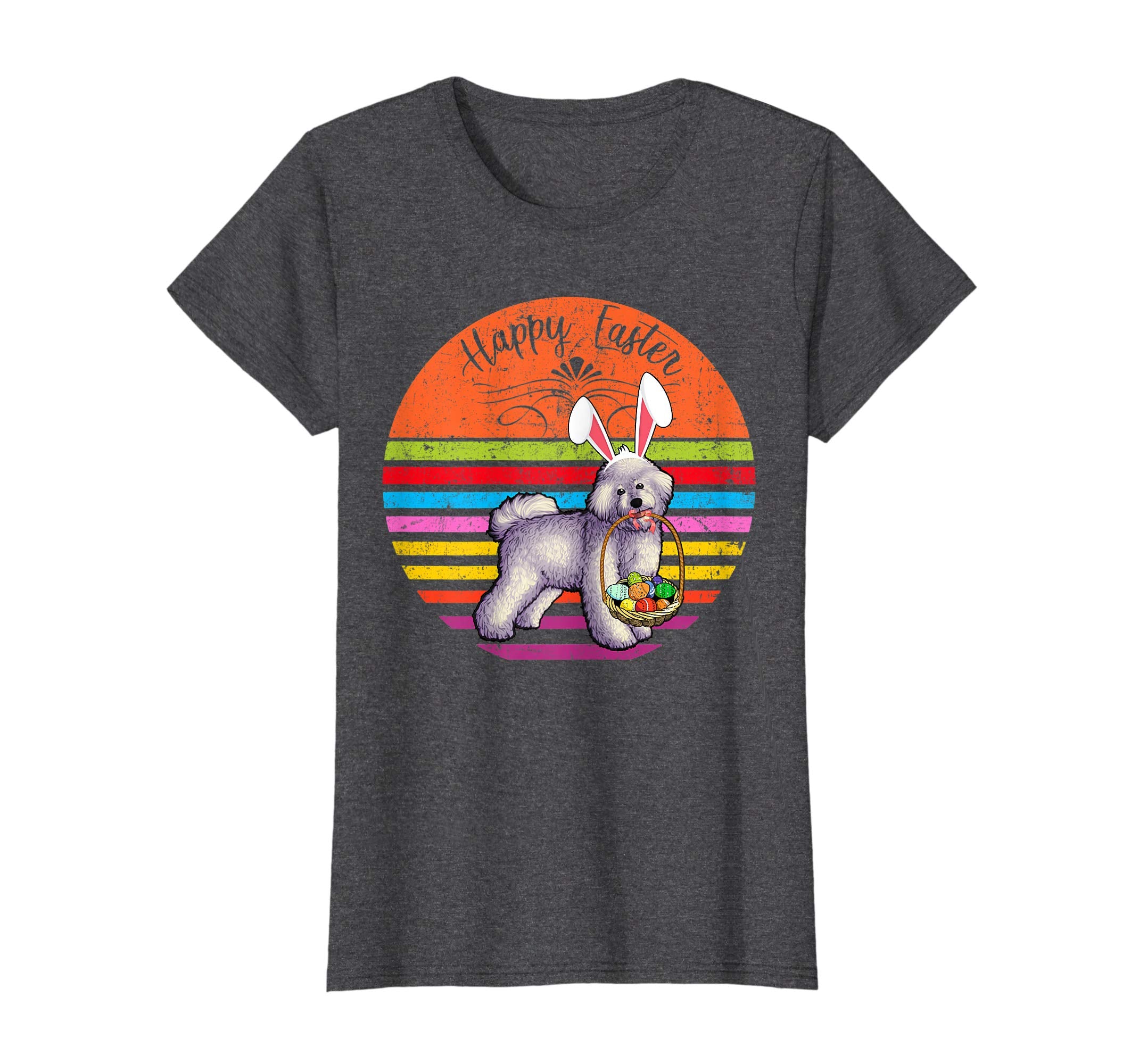 Vintage Bichon Frise Dog Easter Eggs Basket T Shirt