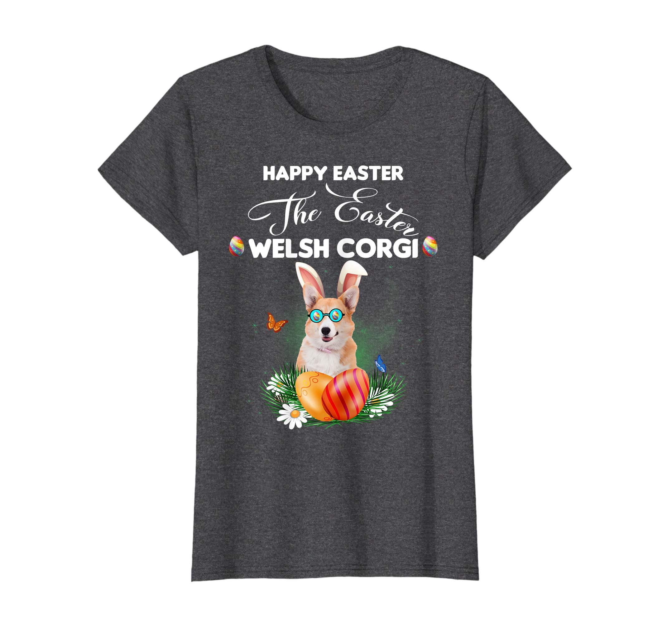 Welsh Corgi Dog Sunglass Bunny Happy Easter Day Tshirt