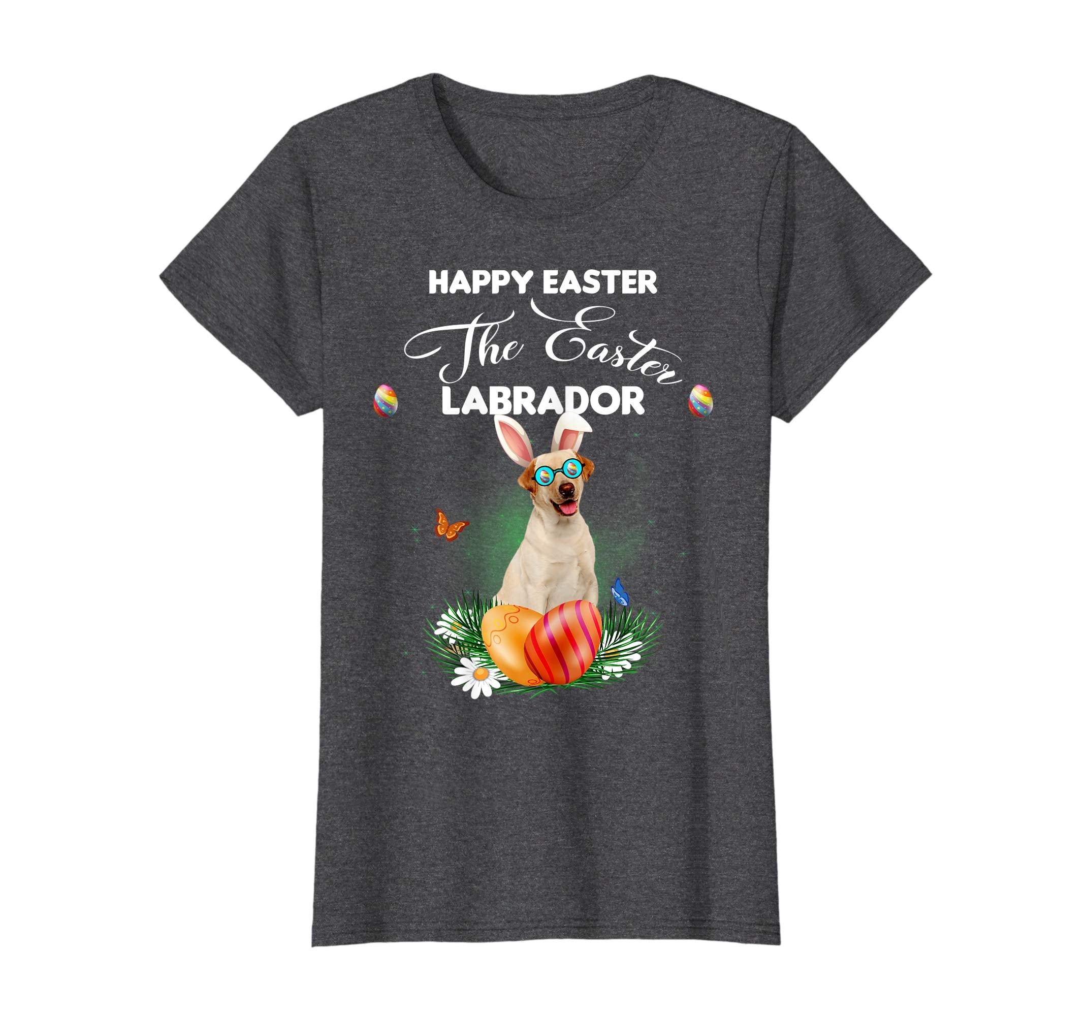 Labrador Dog Sunglass Bunny Happy Easter Day Tshirt