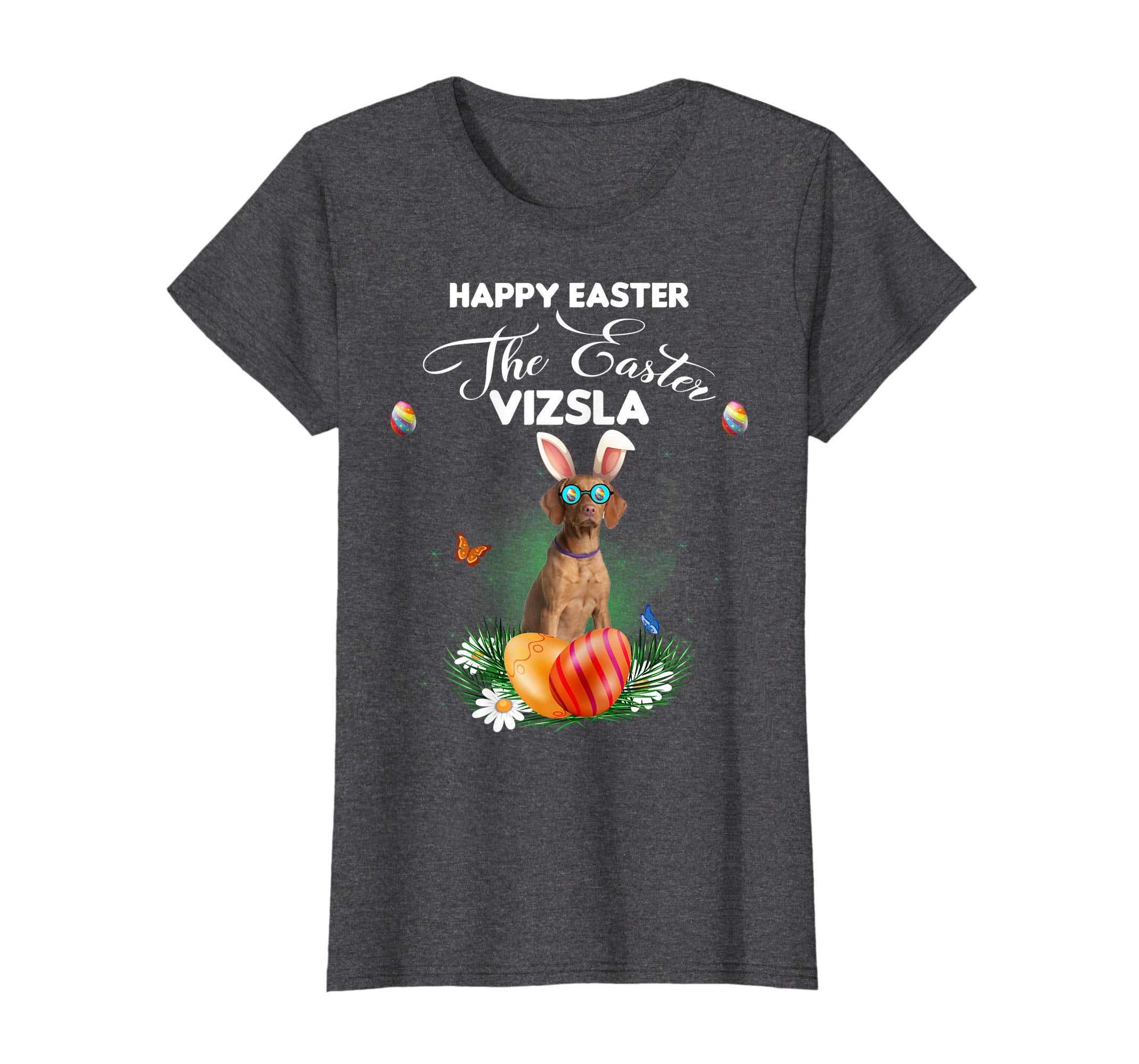 Vizsla Dog Sunglass Bunny Happy Easter Day Tshirt
