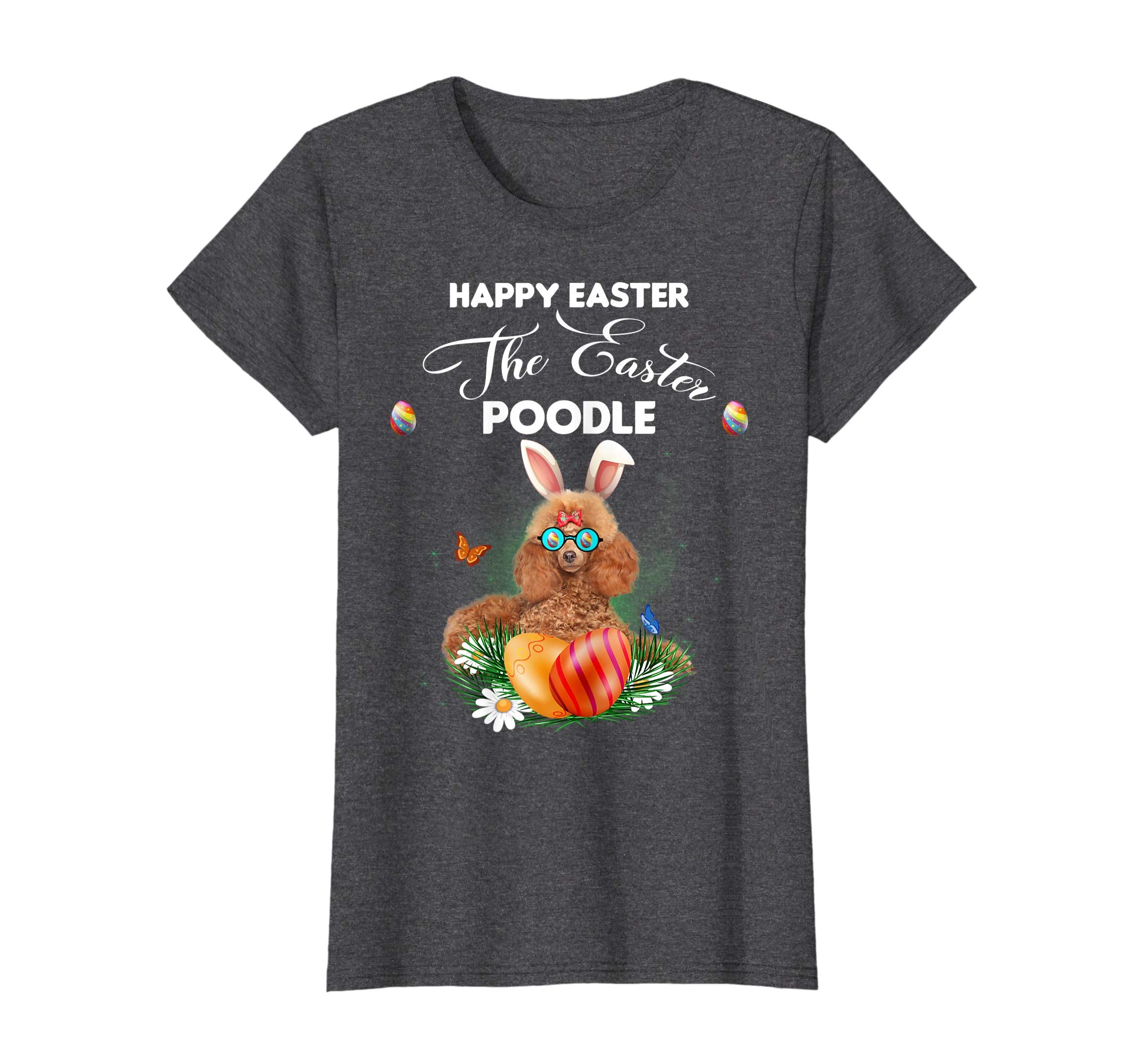 Poodle Dog Sunglass Bunny Happy Easter Day Tshirt