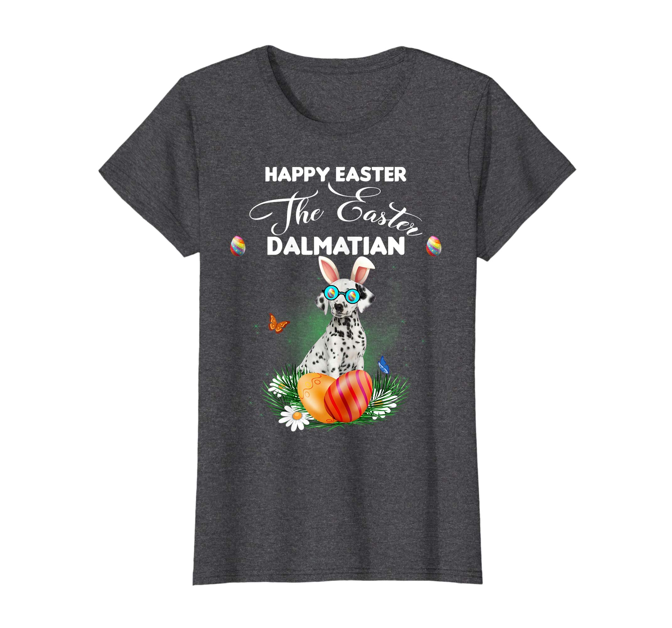 Dalmatian Dog Sunglass Bunny Happy Easter Day Tshirt