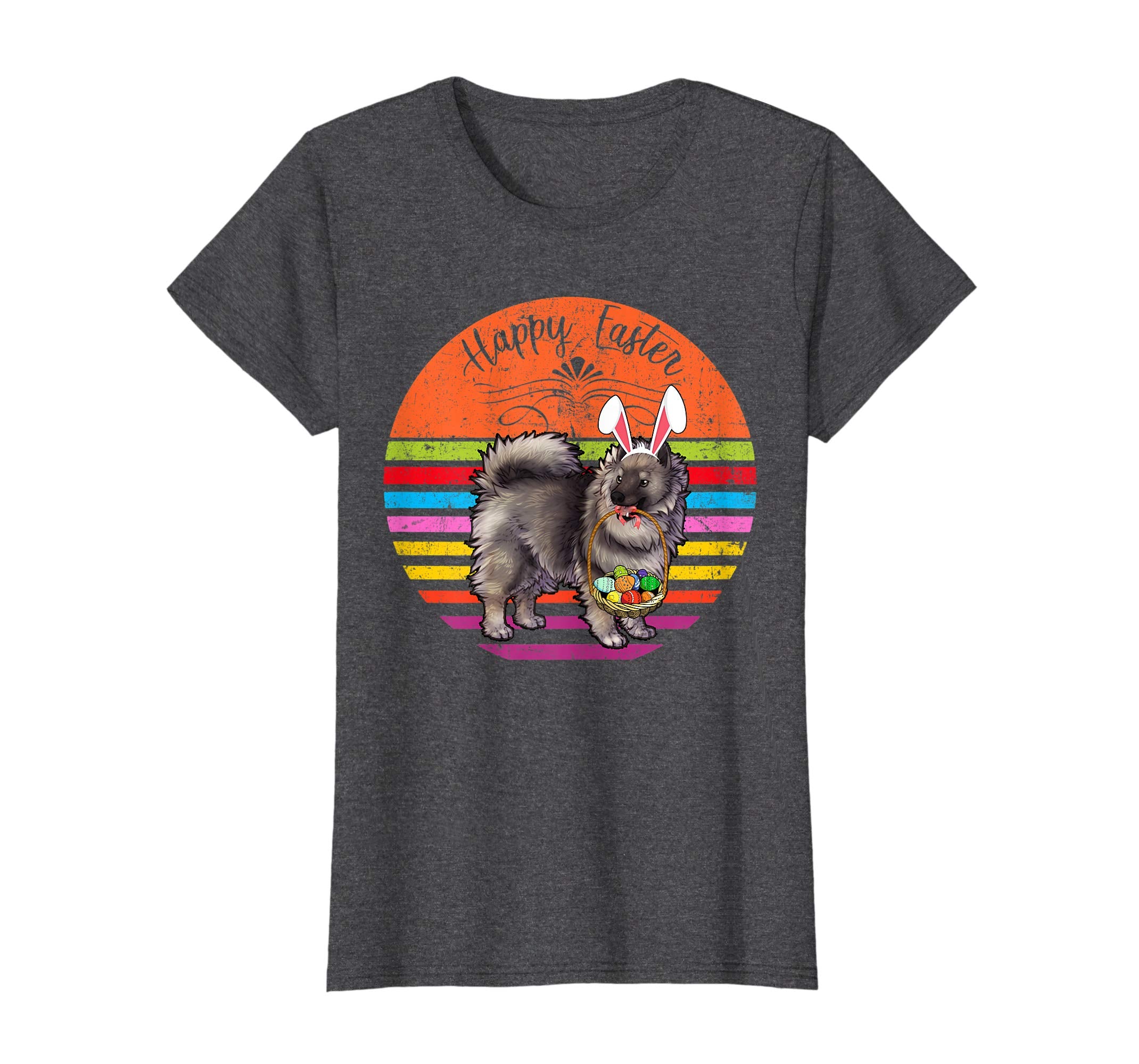 Vintage Keeshond Dog Easter Eggs Basket T Shirt