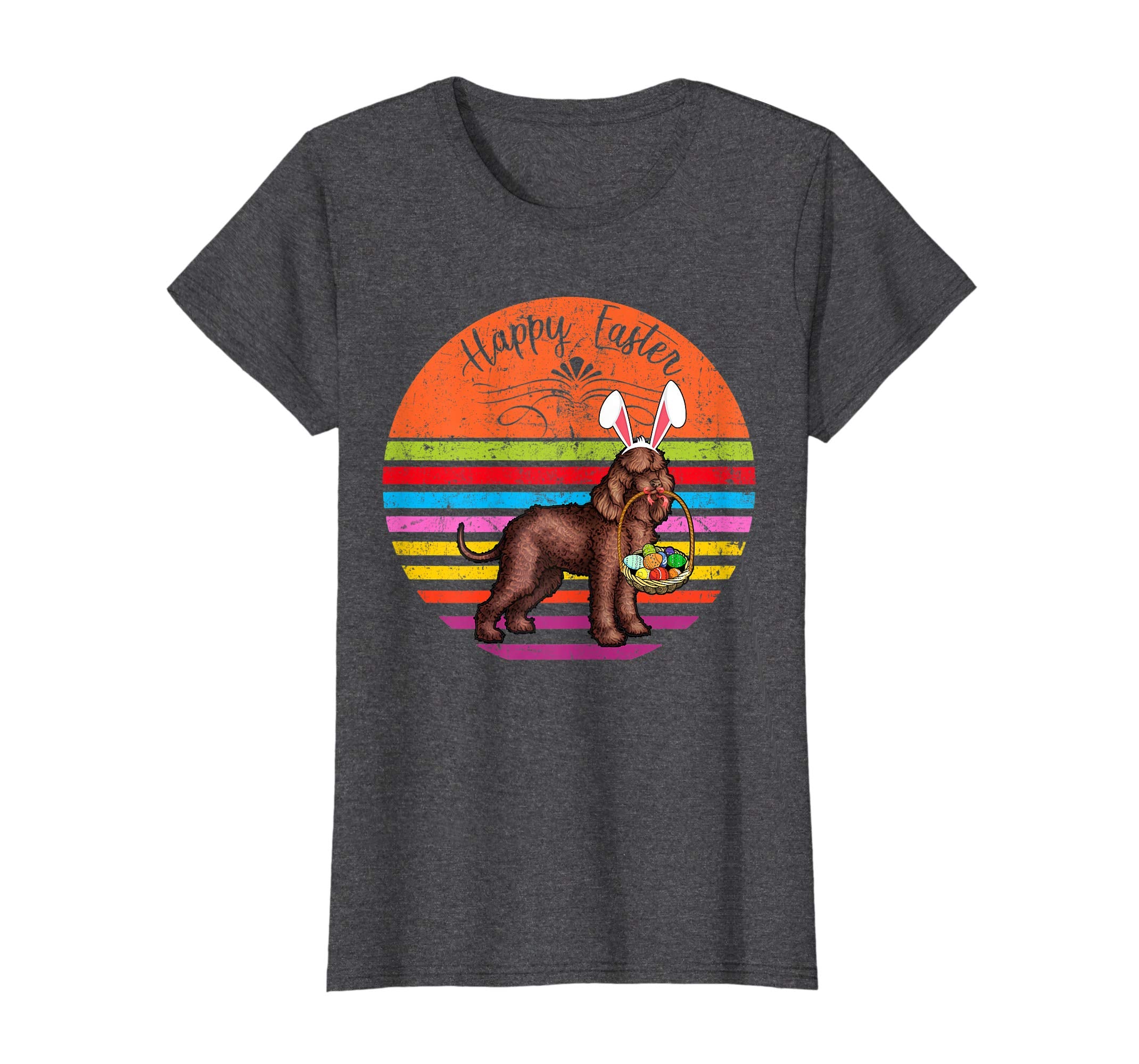 Vintage Irish Water Spaniel Dog Easter Eggs Basket T Shirt
