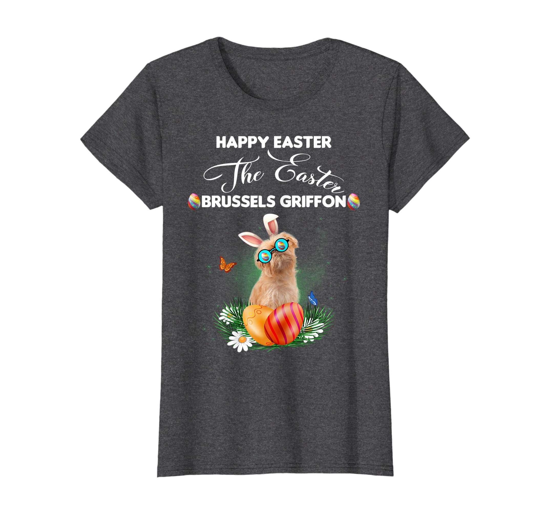 Brussels Griffon Dog Sunglass Bunny Happy Easter Day Tshirt