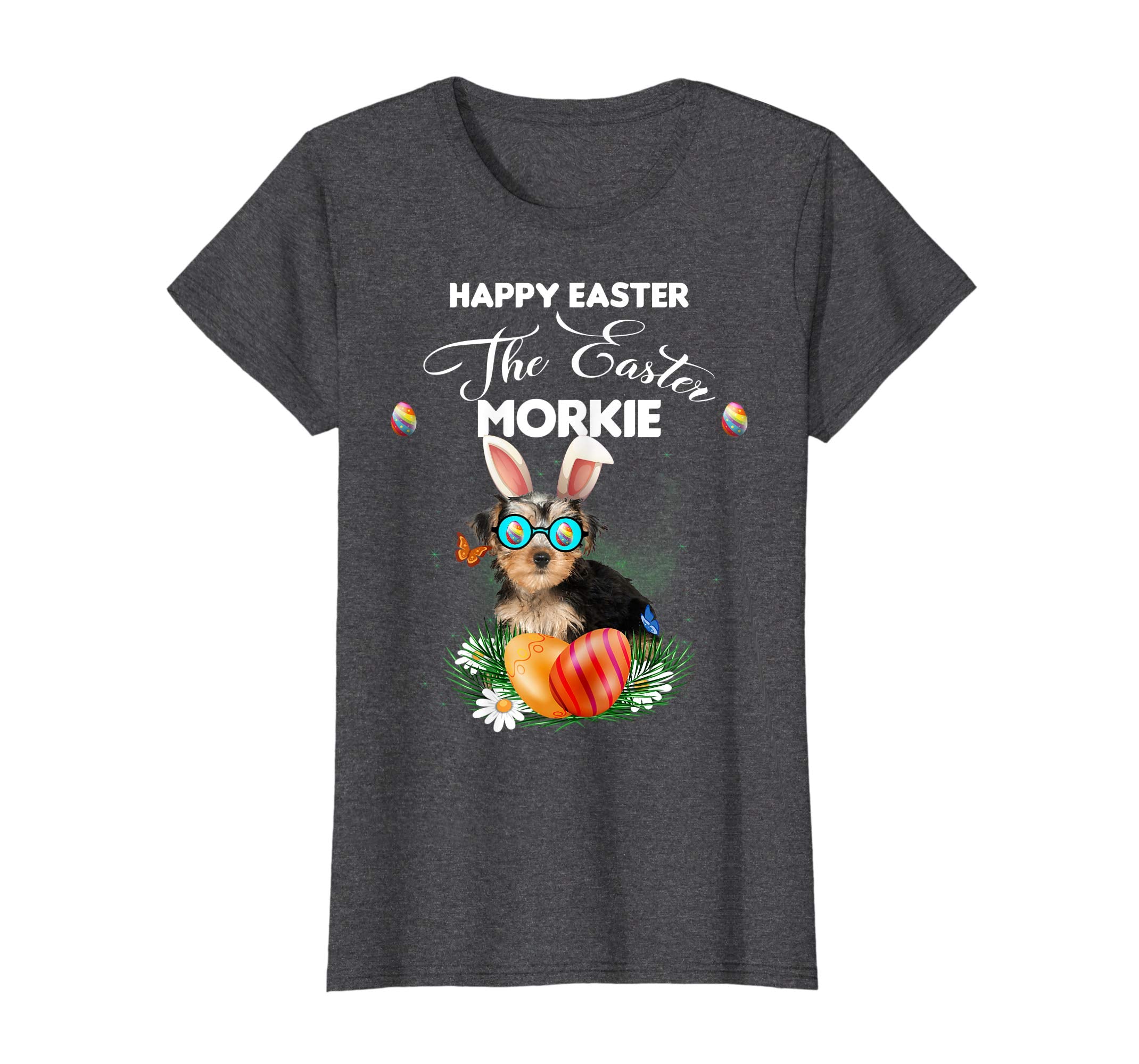 Morkie Dog Sunglass Bunny Happy Easter Day Tshirt