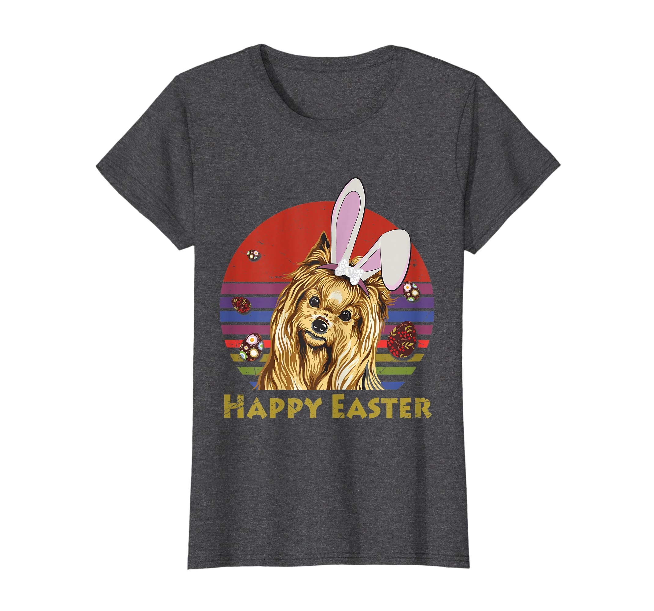 Yorkshire Terrier With Bunny Headband Happy Easter Tshirt
