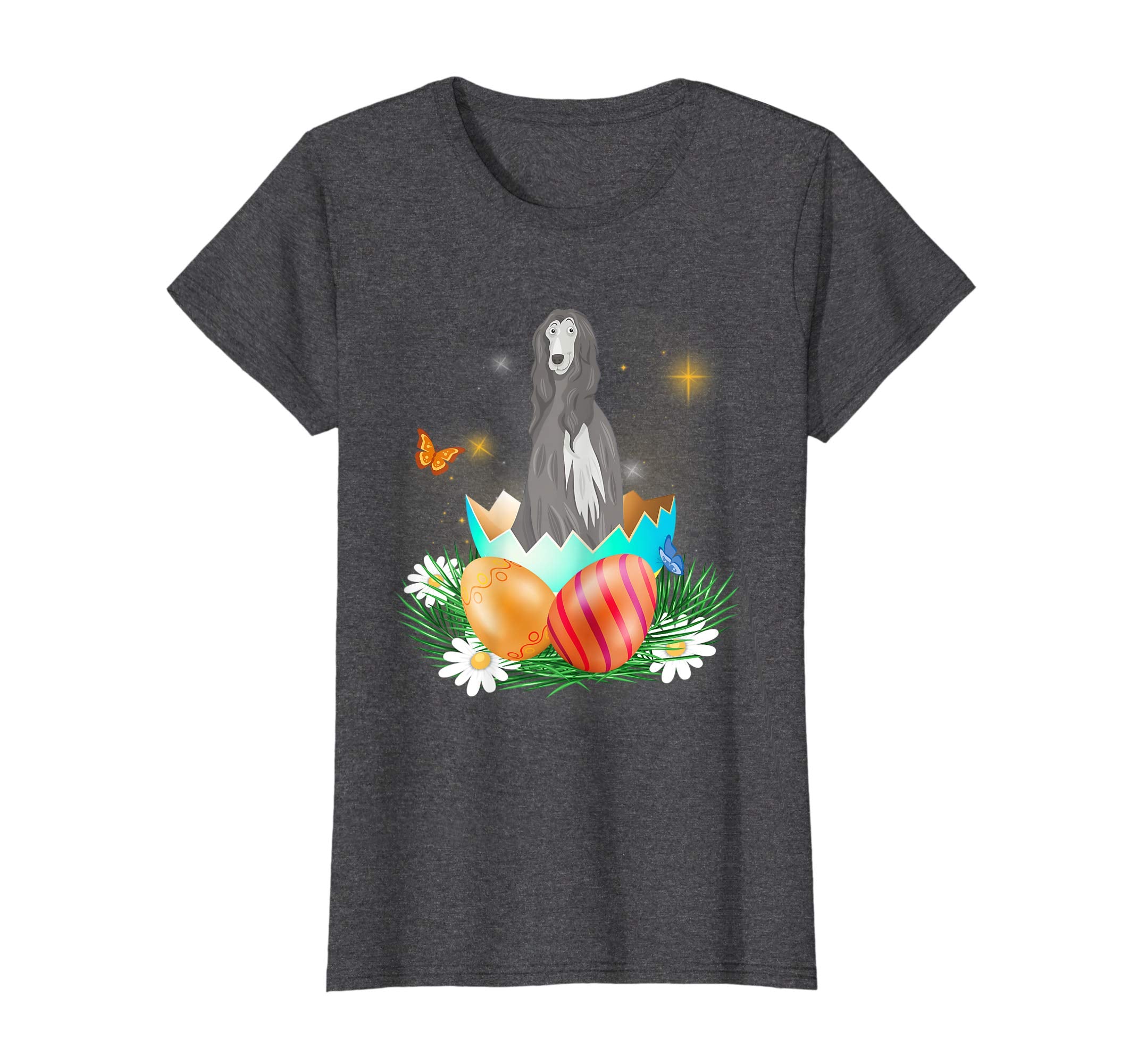 Easter Day Afghan Hound With Bunny And Eggs T Shirt