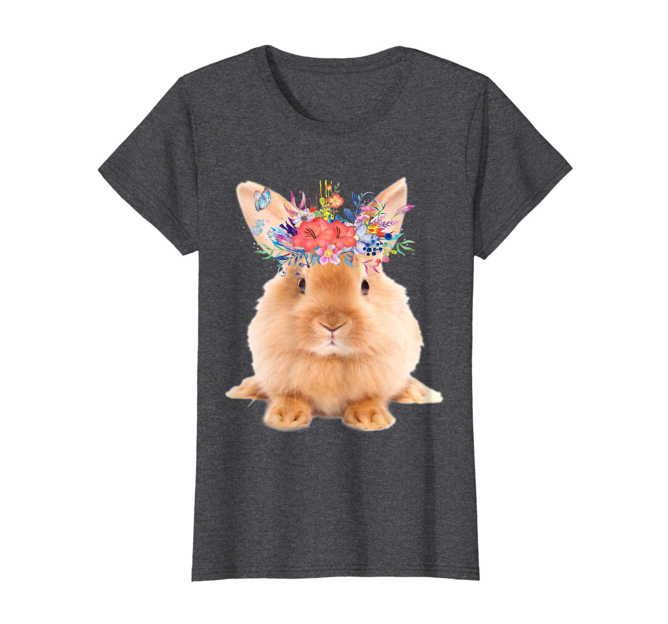 Floral Bunny Easter Womens Tshirt