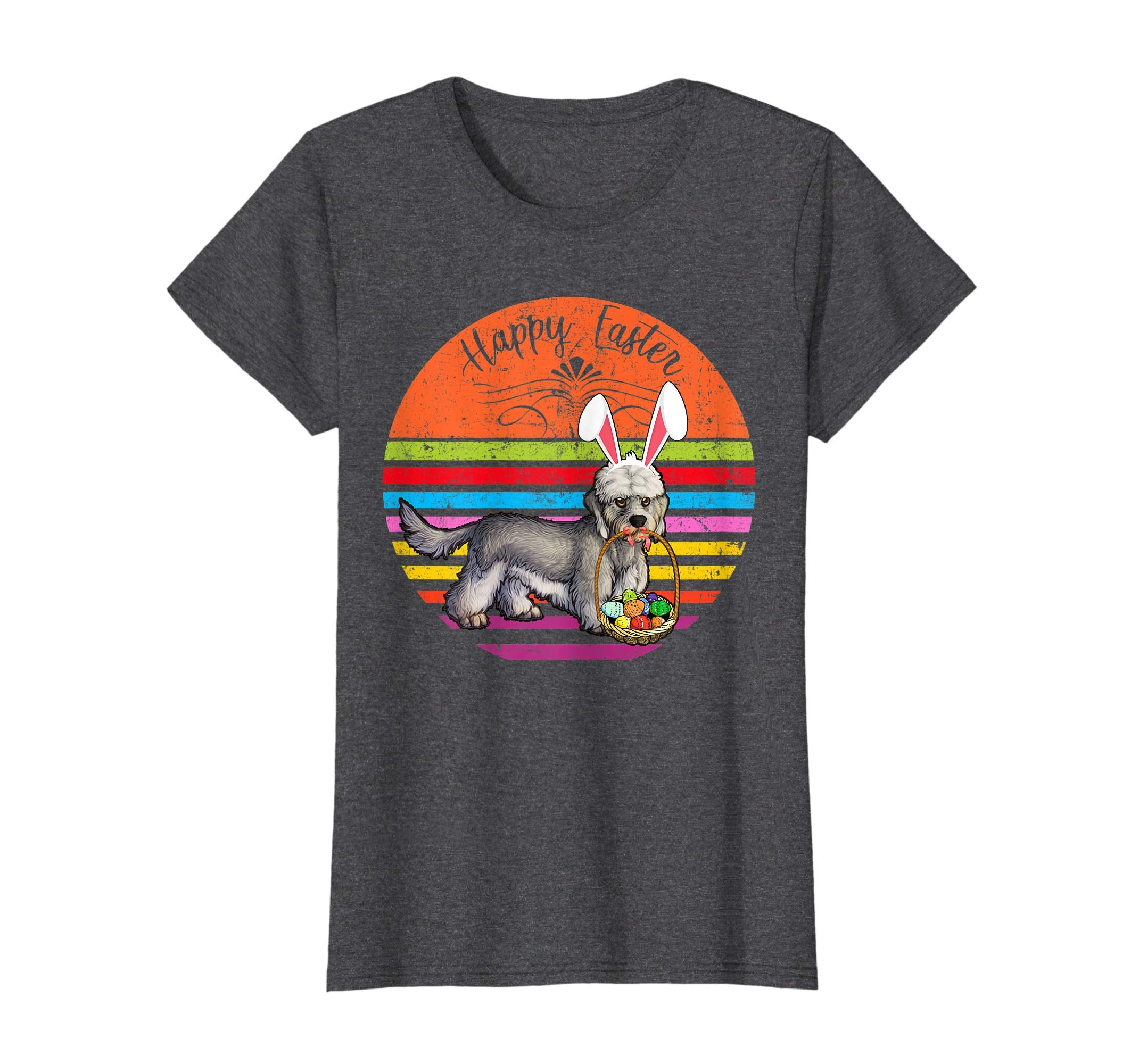 Vintage Dandi Dinmont Terrier Dog Easter Eggs Basket T Shirt