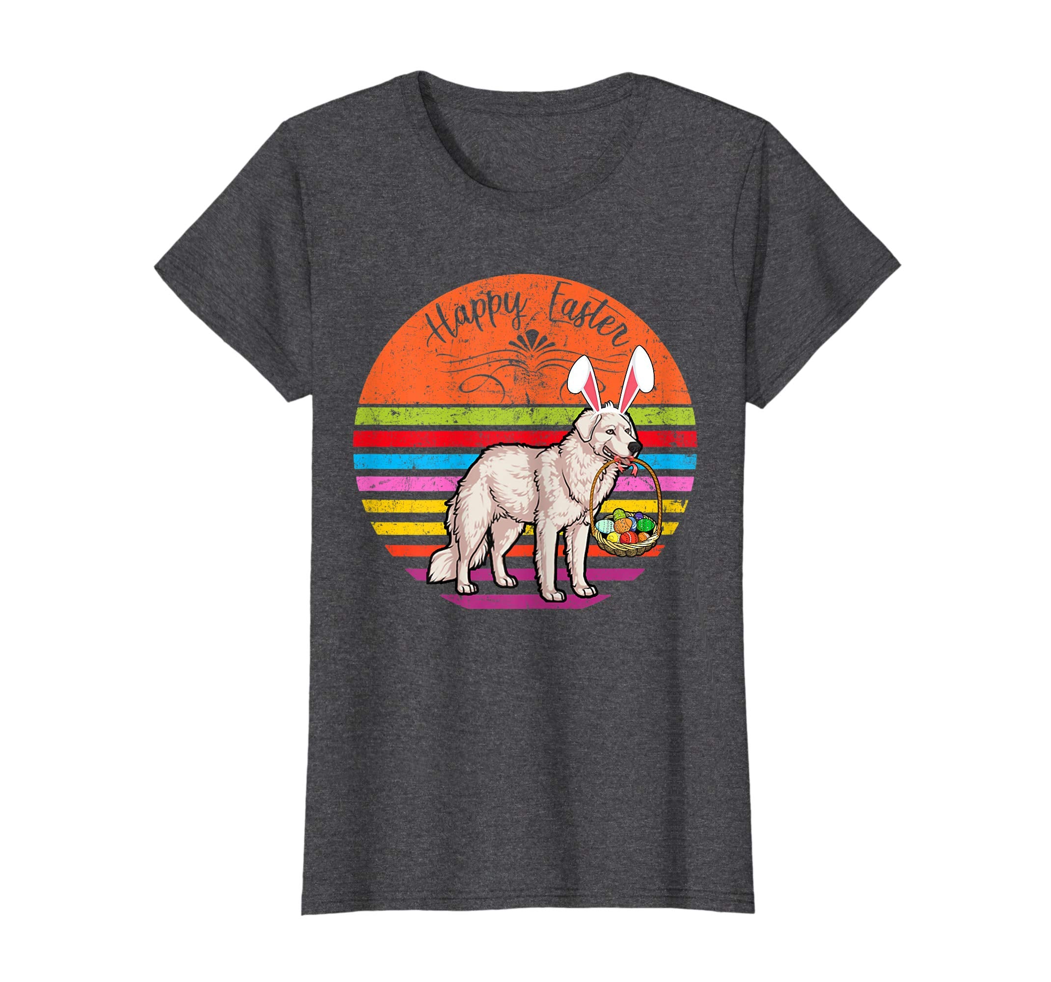 Cute Kuvasz Dog With Bunny Hat Happy Easter Eggs T Shirt
