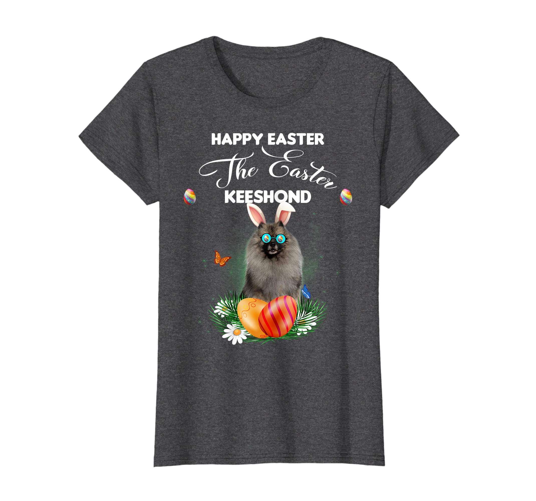 Keeshond Dog Sunglass Bunny Happy Easter Day Tshirt