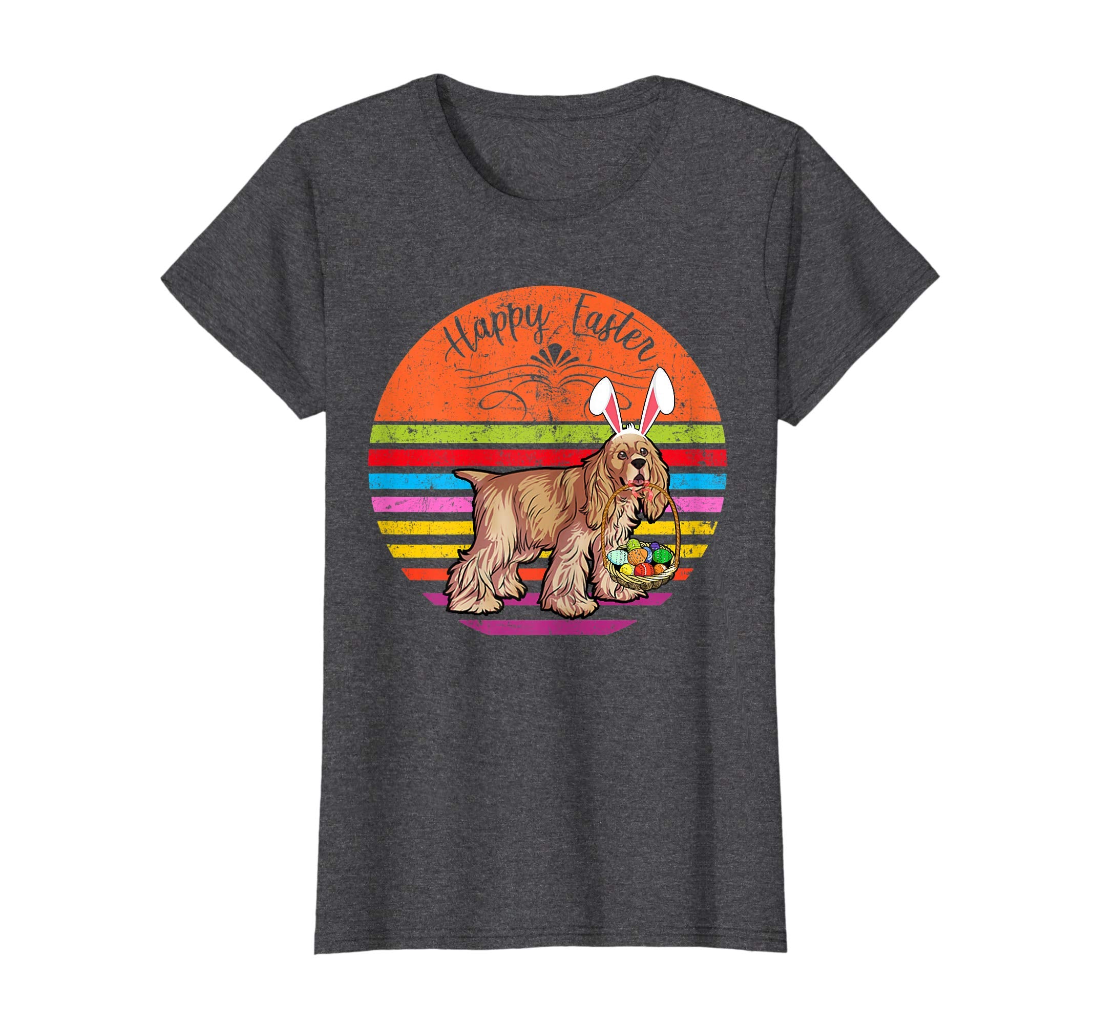 Cute Cocker Spaniel Dog With Bunny Hat Easter Eggs T Shirt