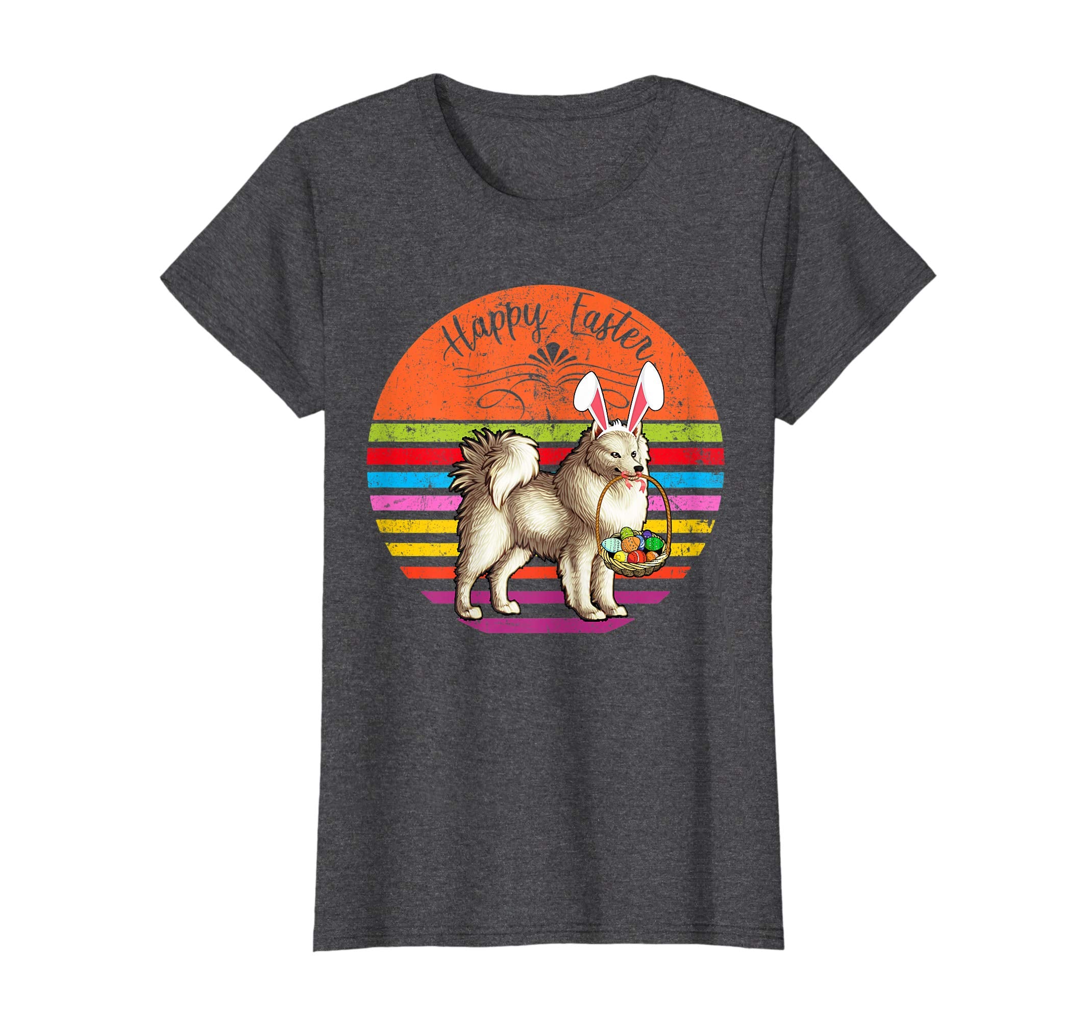 Vintage American Eskimo Dog Easter Eggs Basket T Shirt