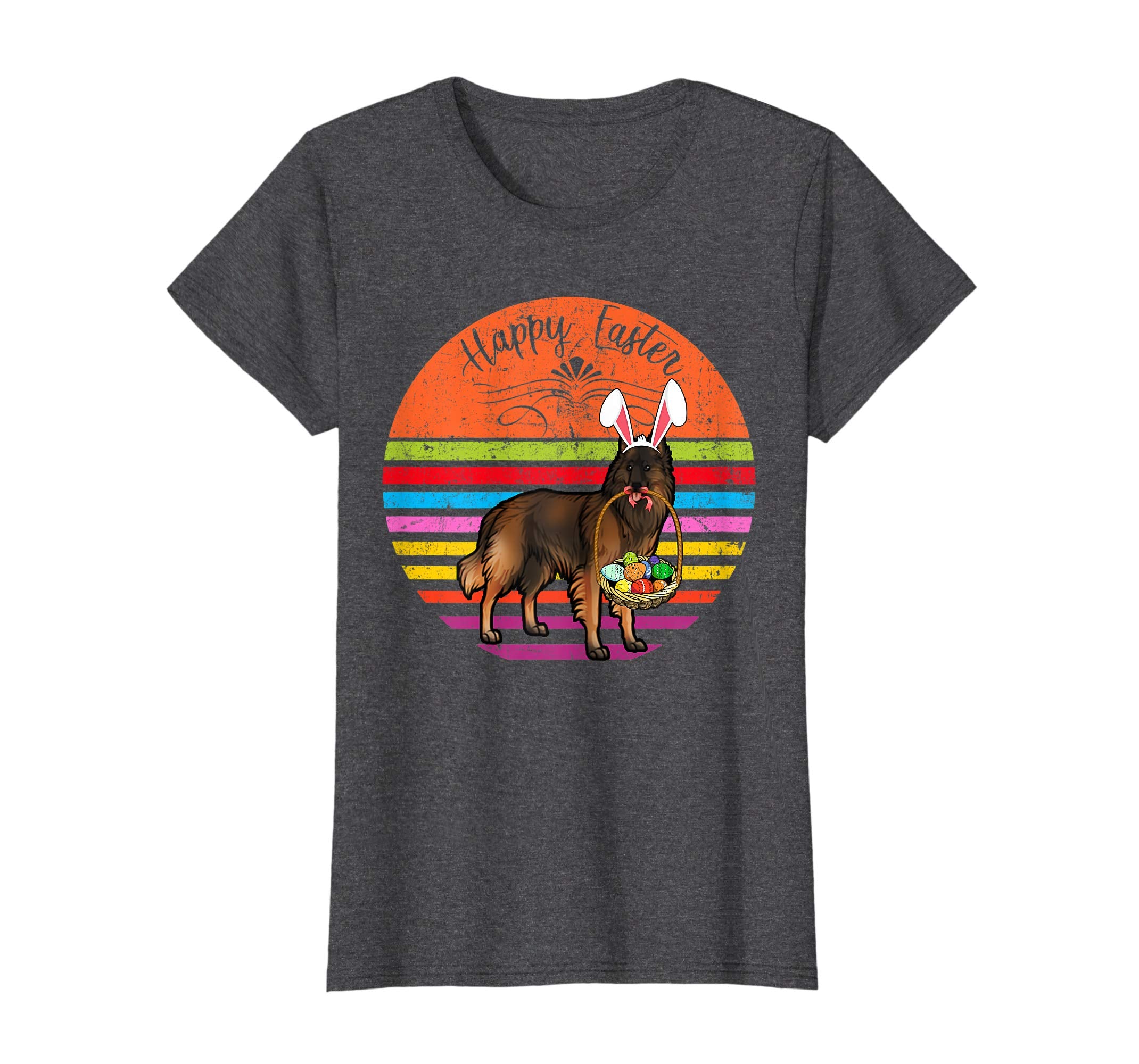 Cute Belgian Tervuren Dog With Bunny Hat Easter Eggs T Shirt