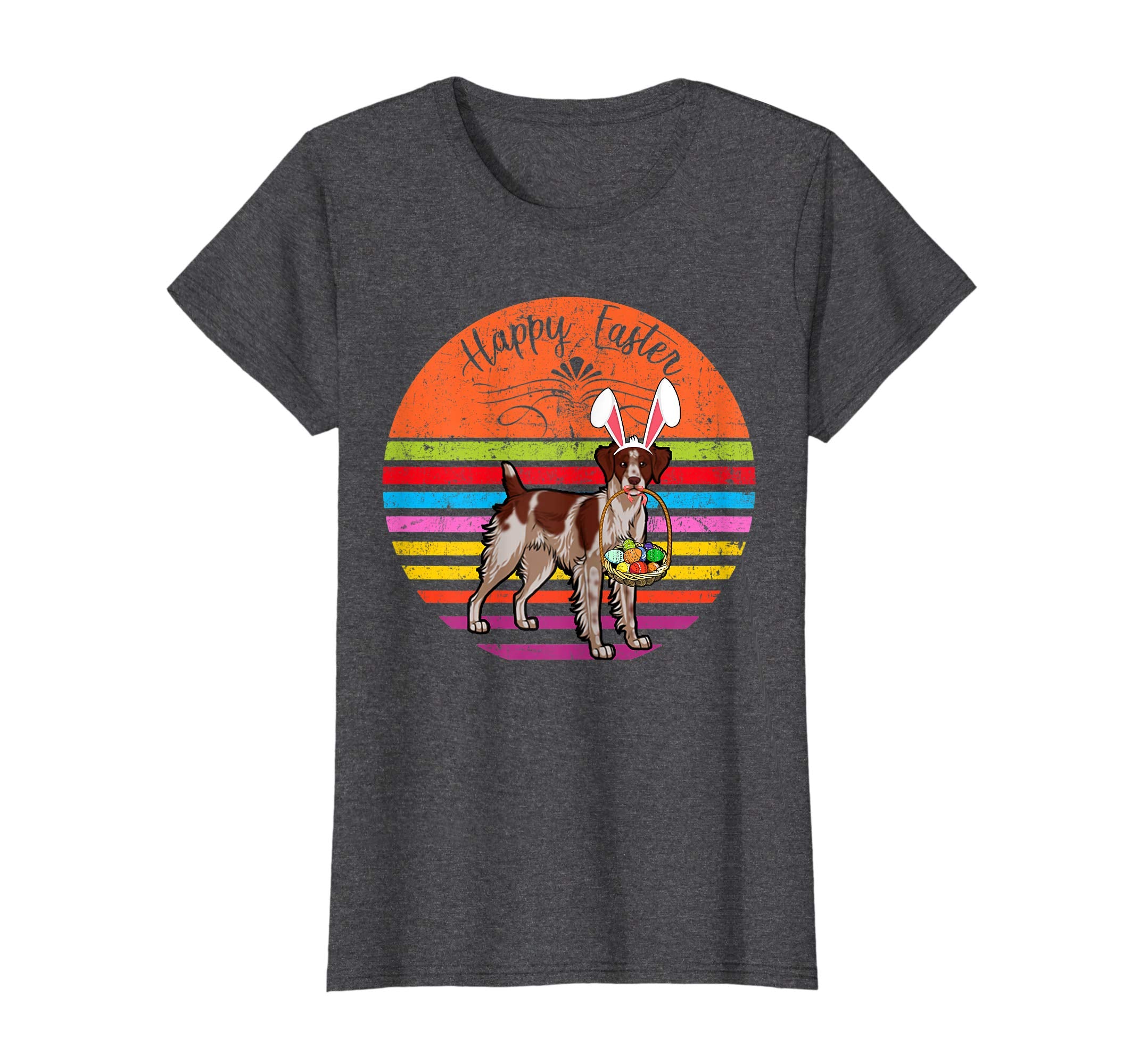 Cute Brittany Spaniel Dog With Bunny Hat Easter Eggs T Shirt